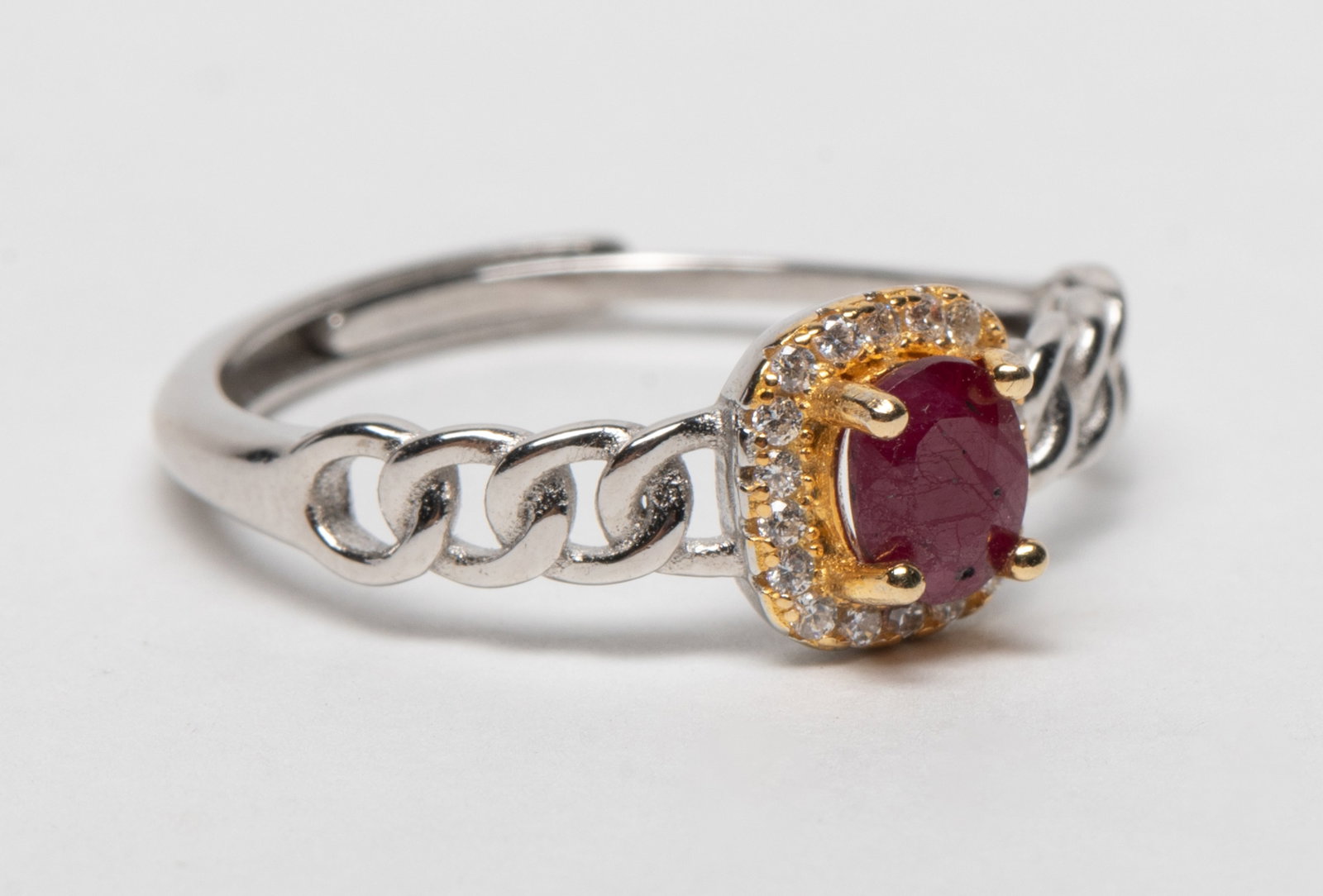 Estate Cut Ruby Stone Ring - 3