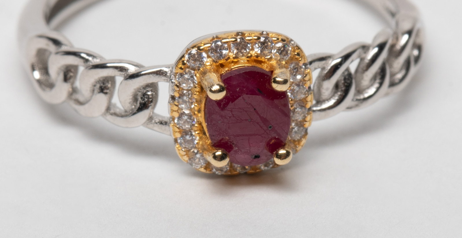Estate Cut Ruby Stone Ring - 4