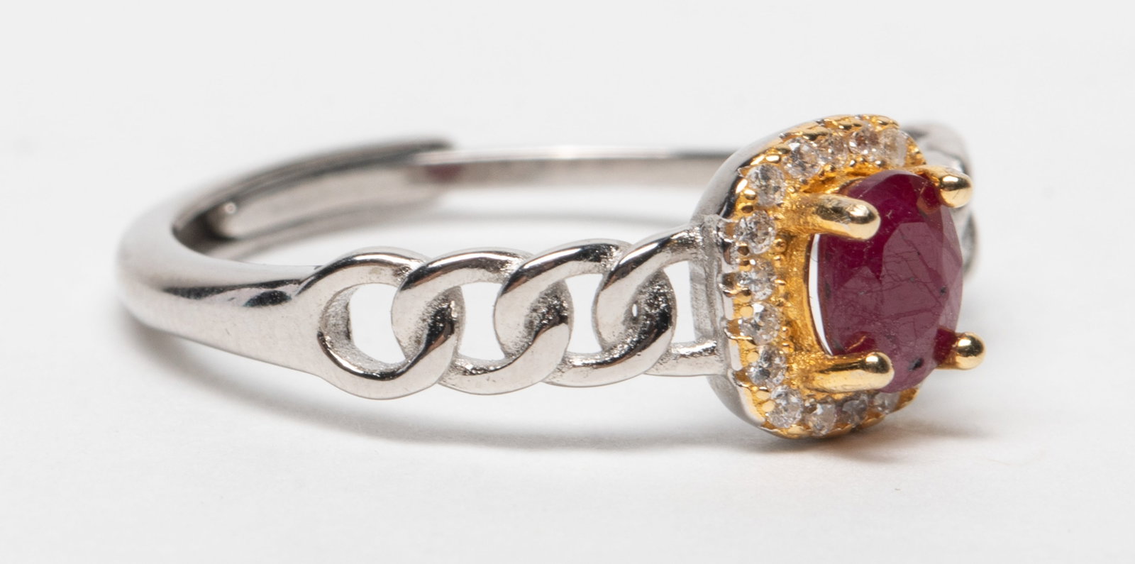 Estate Cut Ruby Stone Ring - 5