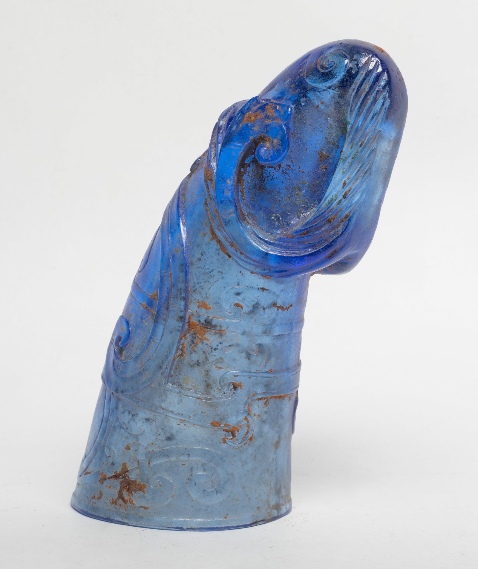 Unusual Chinese Glass Carved Libation Cup (1 of 9)
