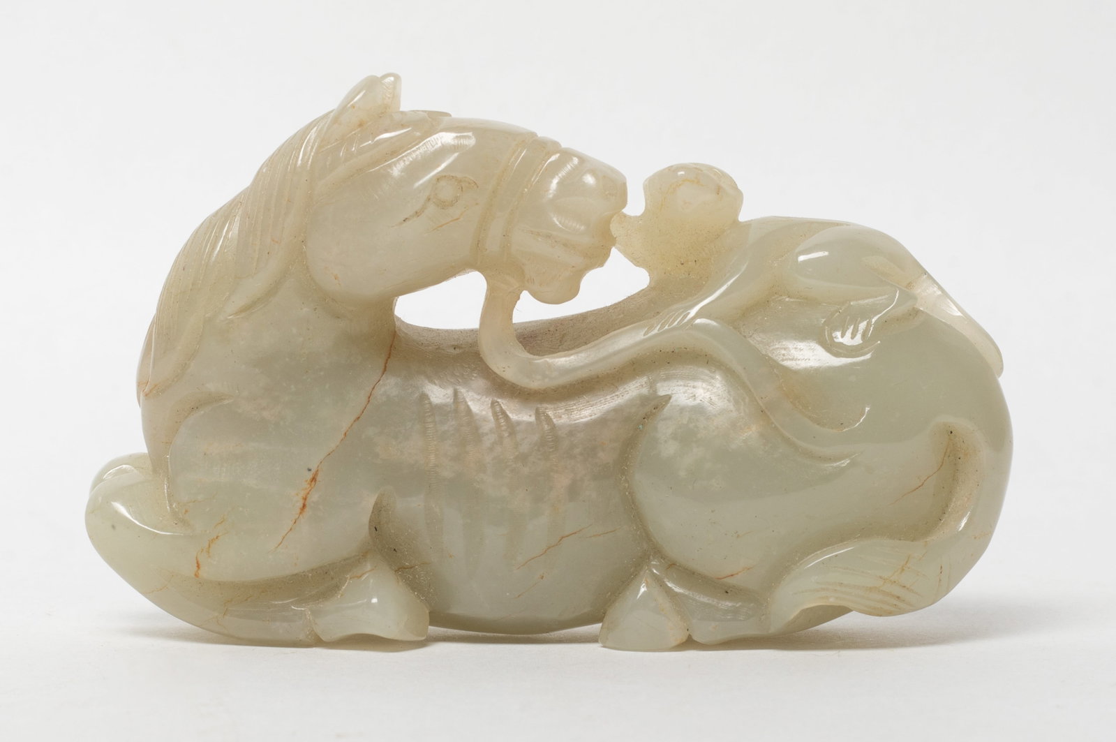 Chinese Jade Carved Horse, Monkey Sculpture (1 of 13)