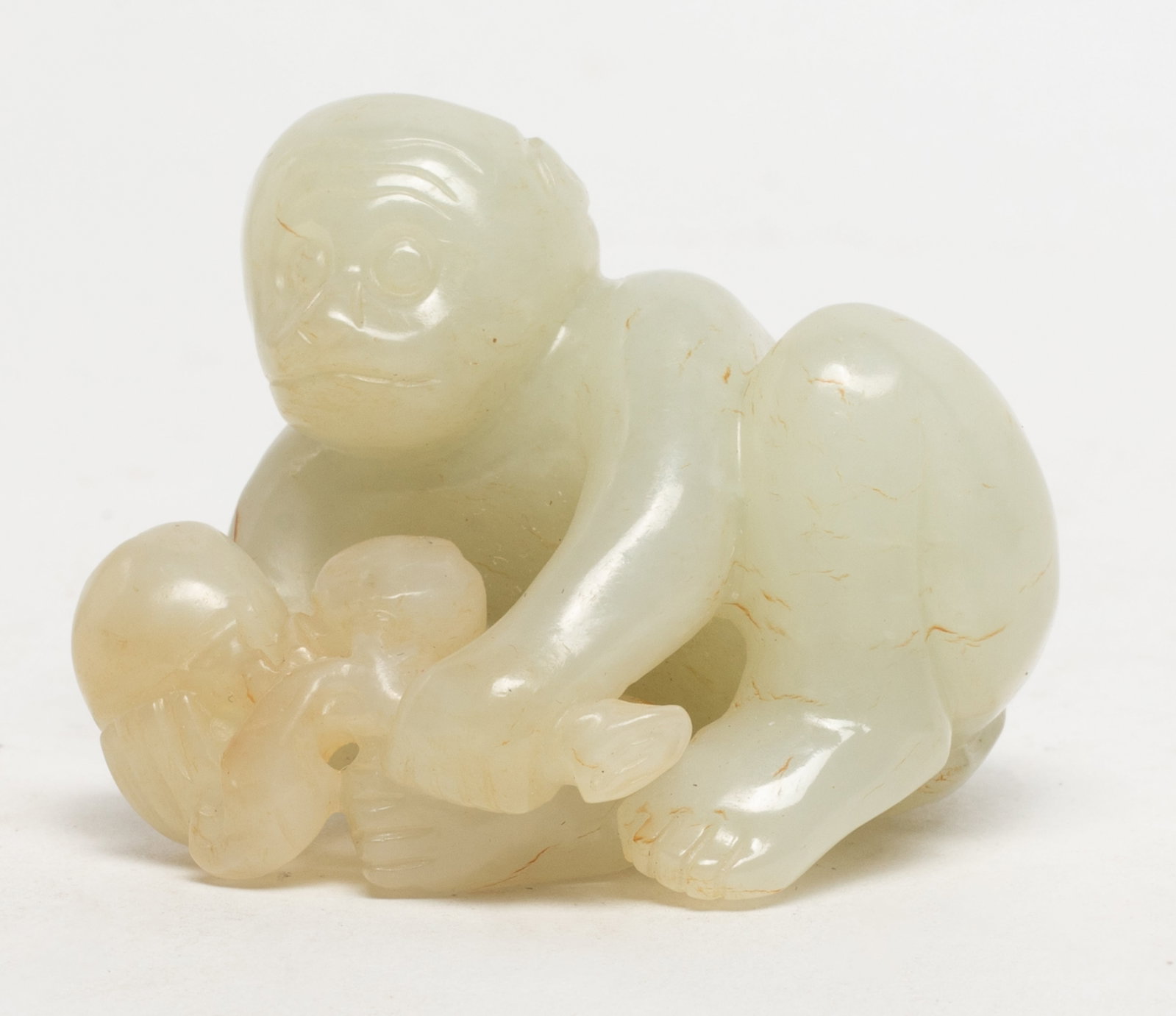 Estate Chinese Russet White Jade Monkey (1 of 8)