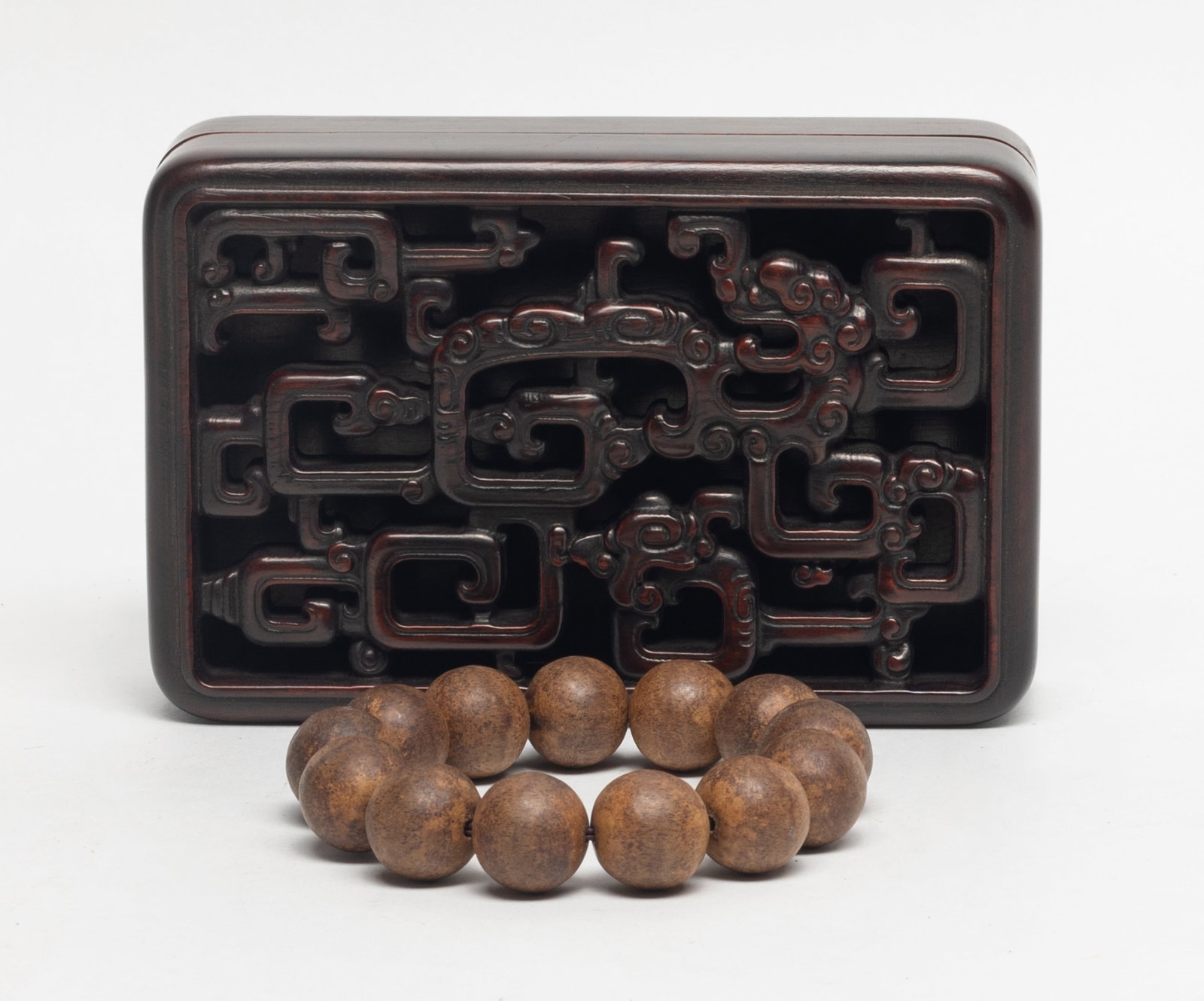 Chinese Agarwood Prayer Beads w/ Box