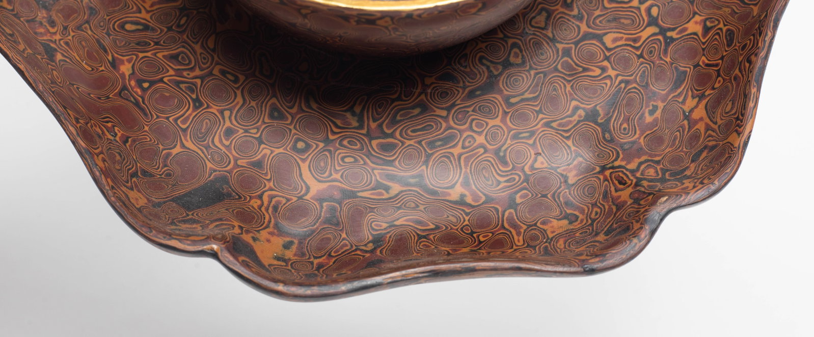 Estate Chinese Lacquer Made Tea Cup Base - 11