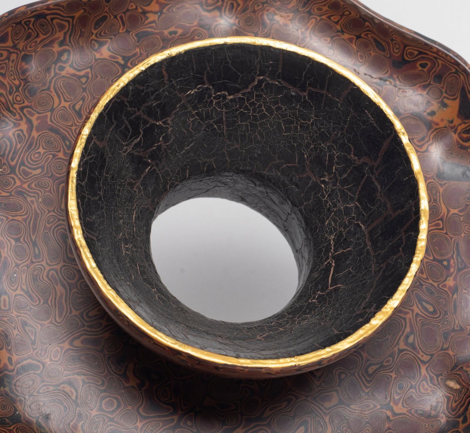 Estate Chinese Lacquer Made Tea Cup Base - 3