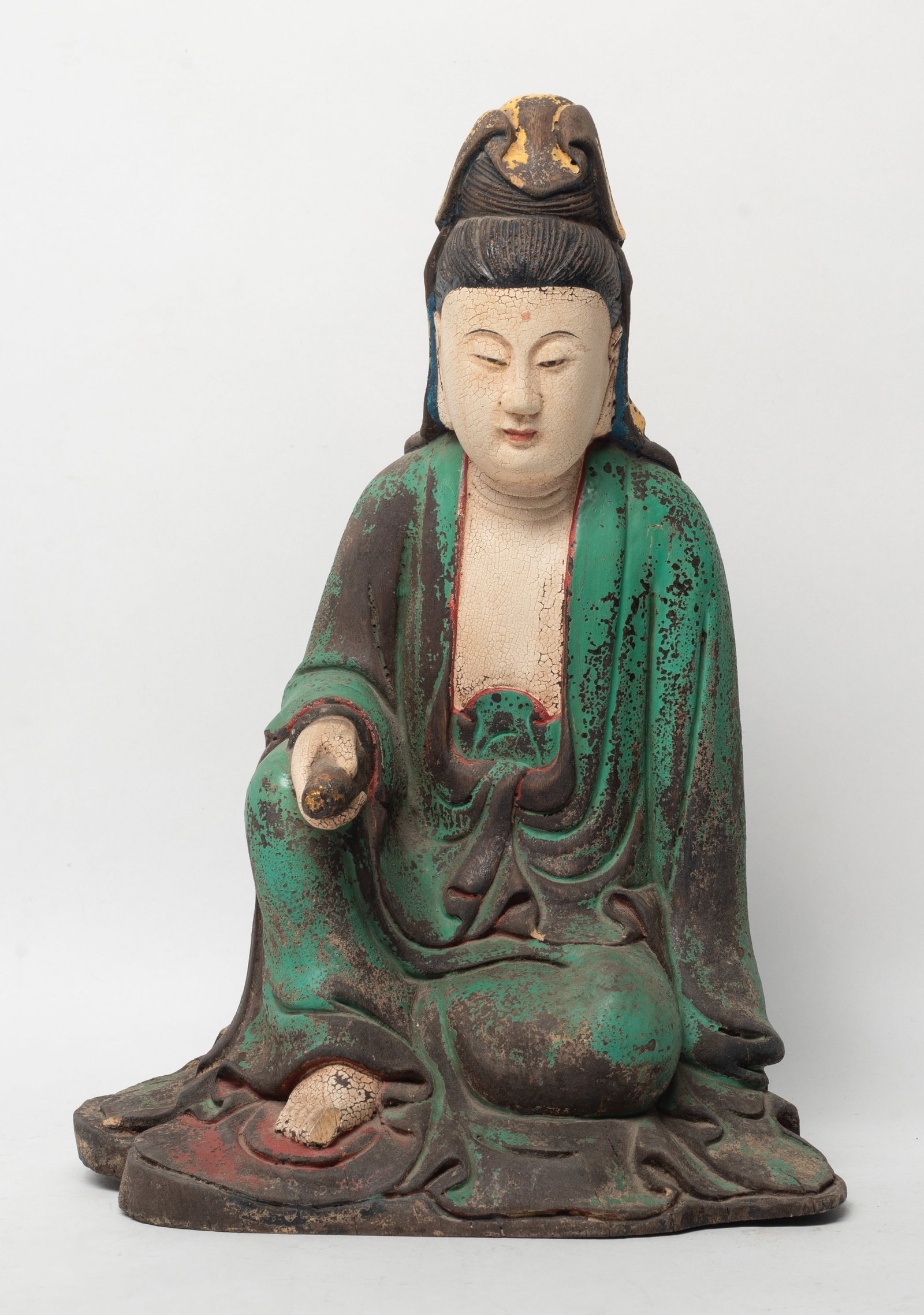 Rare Chinese Sung-Ming Painted Camphor Wood Buddha (1 of 11)