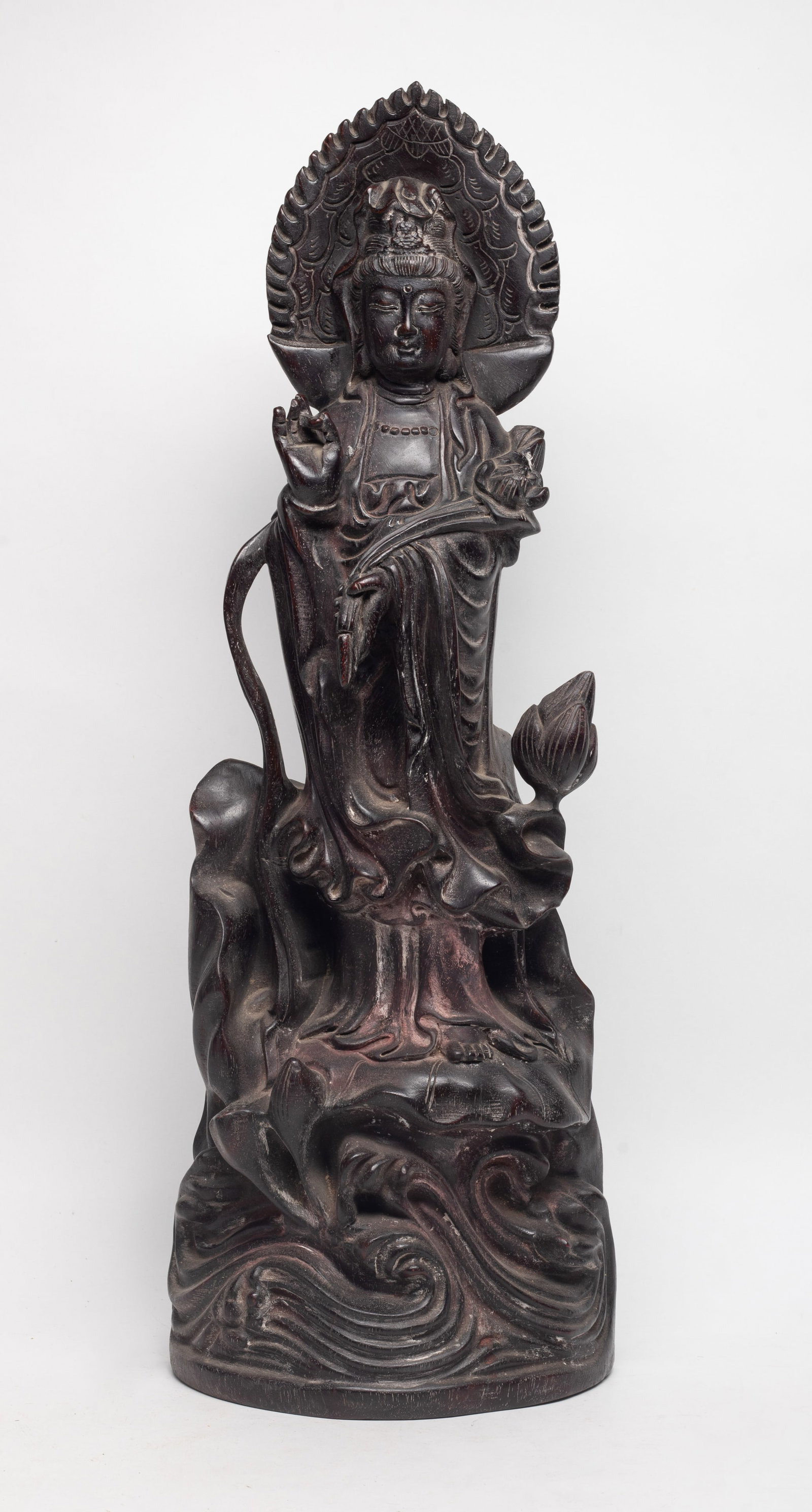 Tall Chinese Wood Carved Sculpture