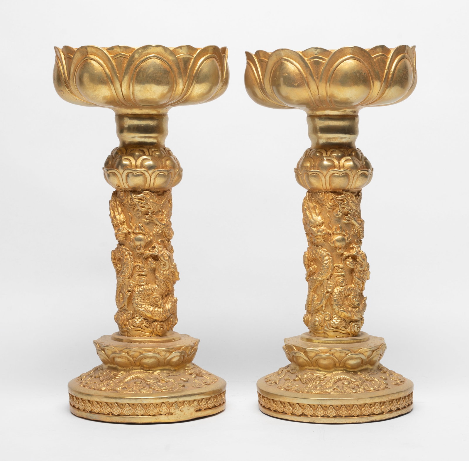Two Tall Chinese Gilt Bronze Temple Used Sticks (1 of 13)