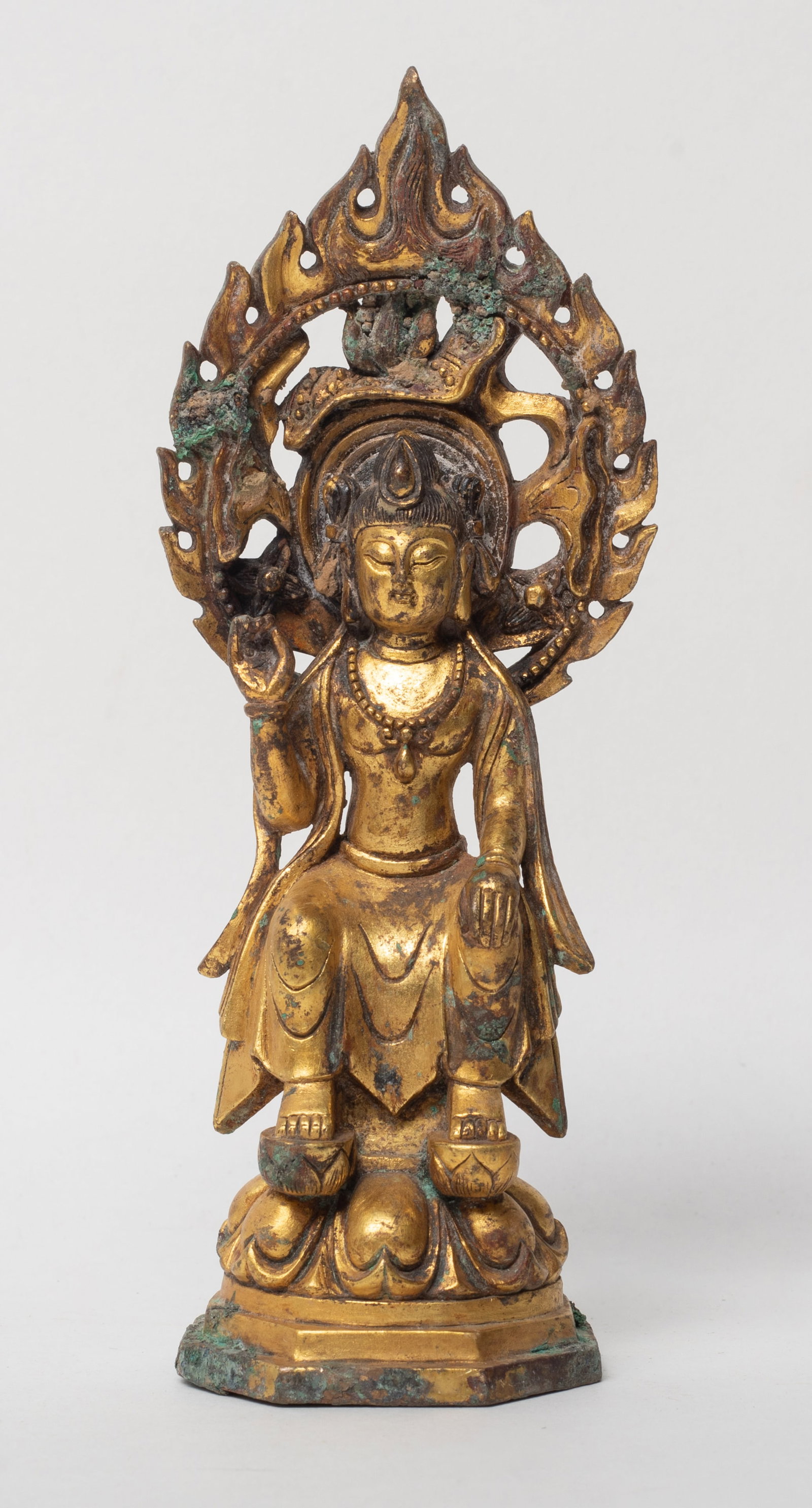 Rare Chinese Gold on Bronze Buddha (1 of 10)