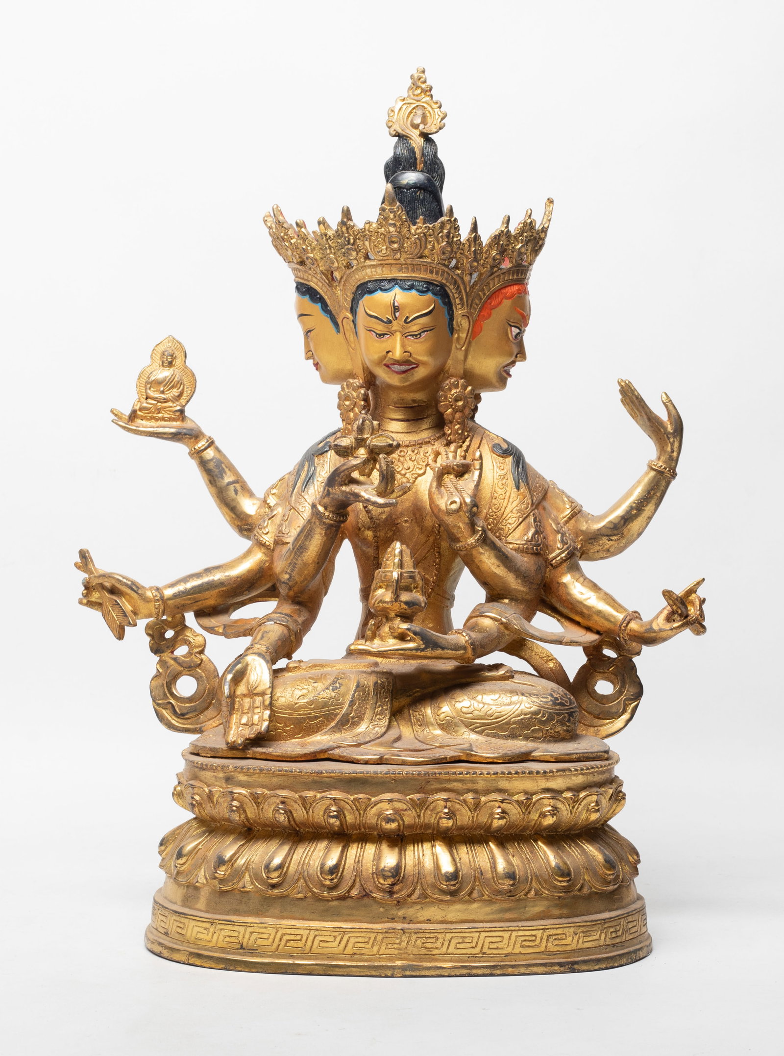 Estate Large Chinese Gold on Bronze Buddha (1 of 18)