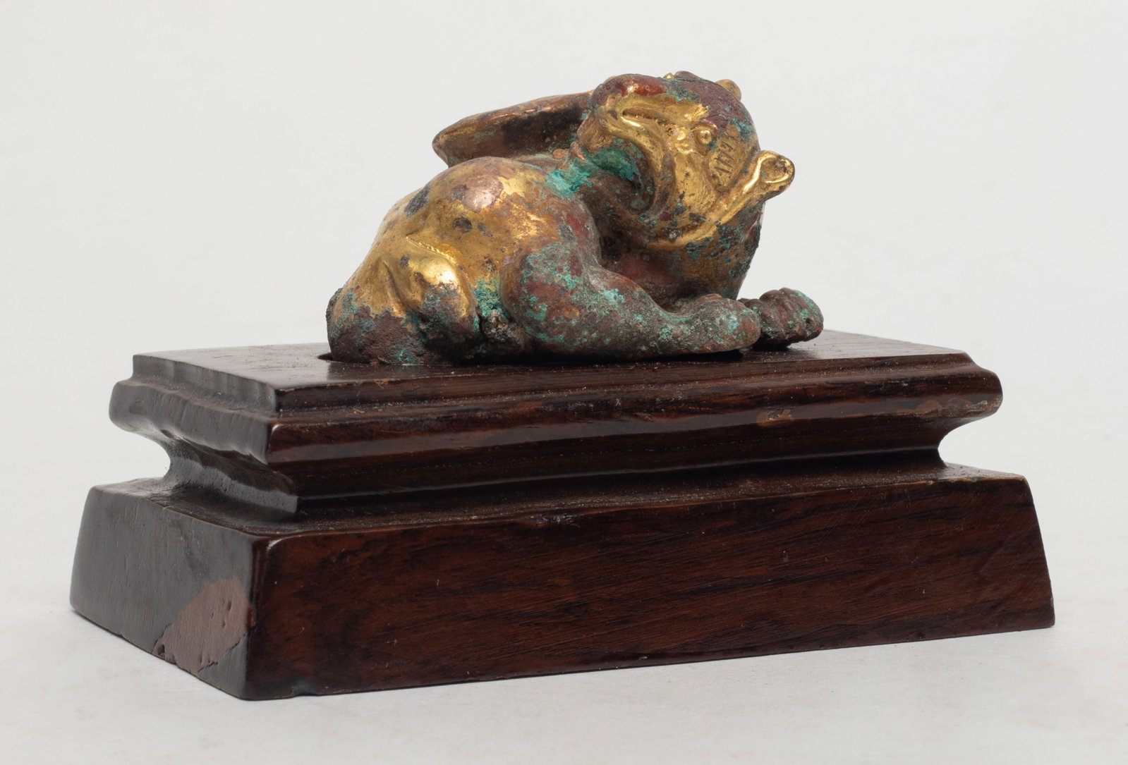 Chinese Gold on Bronze Sculpture w/ Base (1 of 9)