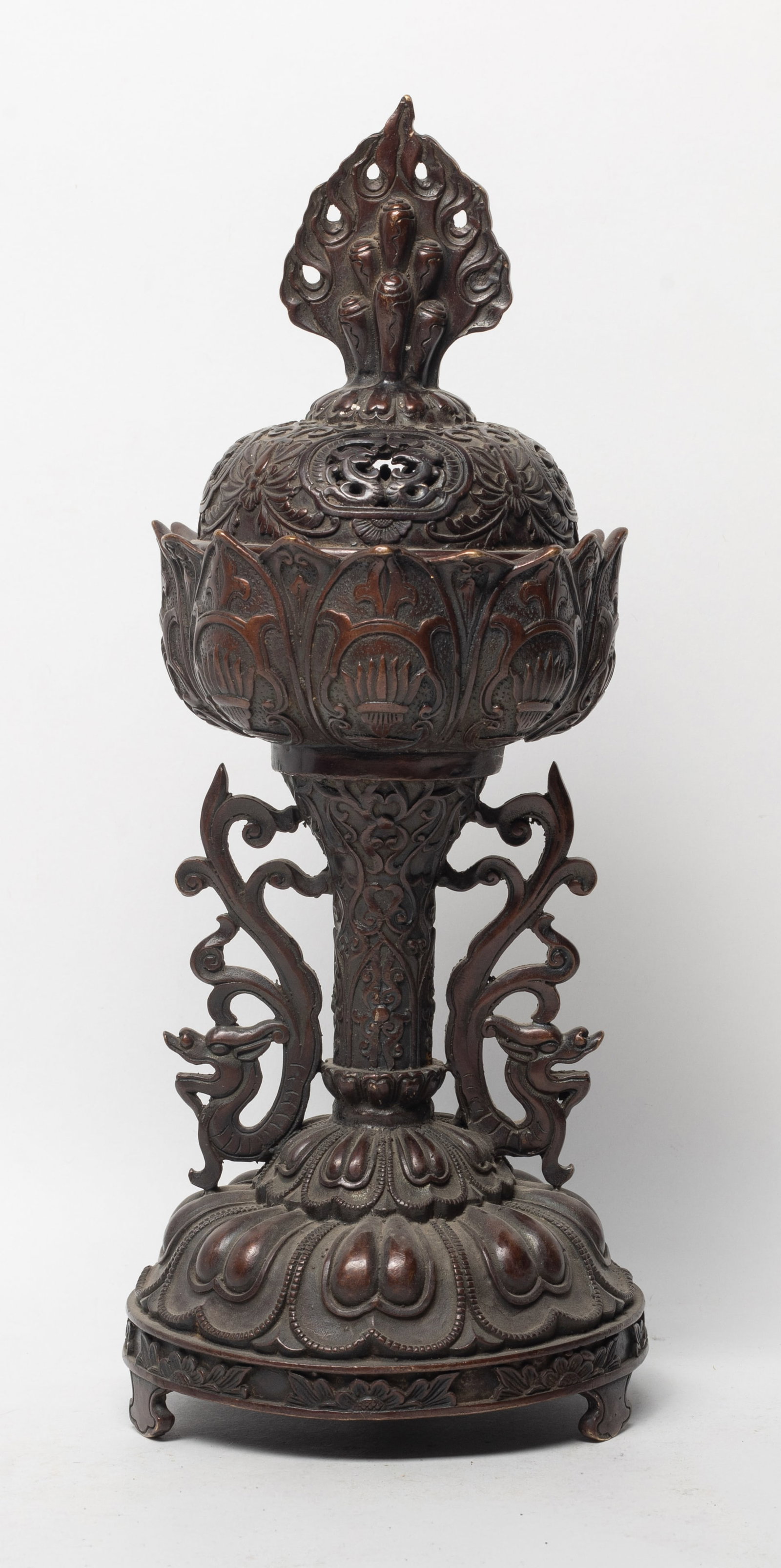 Estate Chinese Bronze Covered Censer (1 of 13)