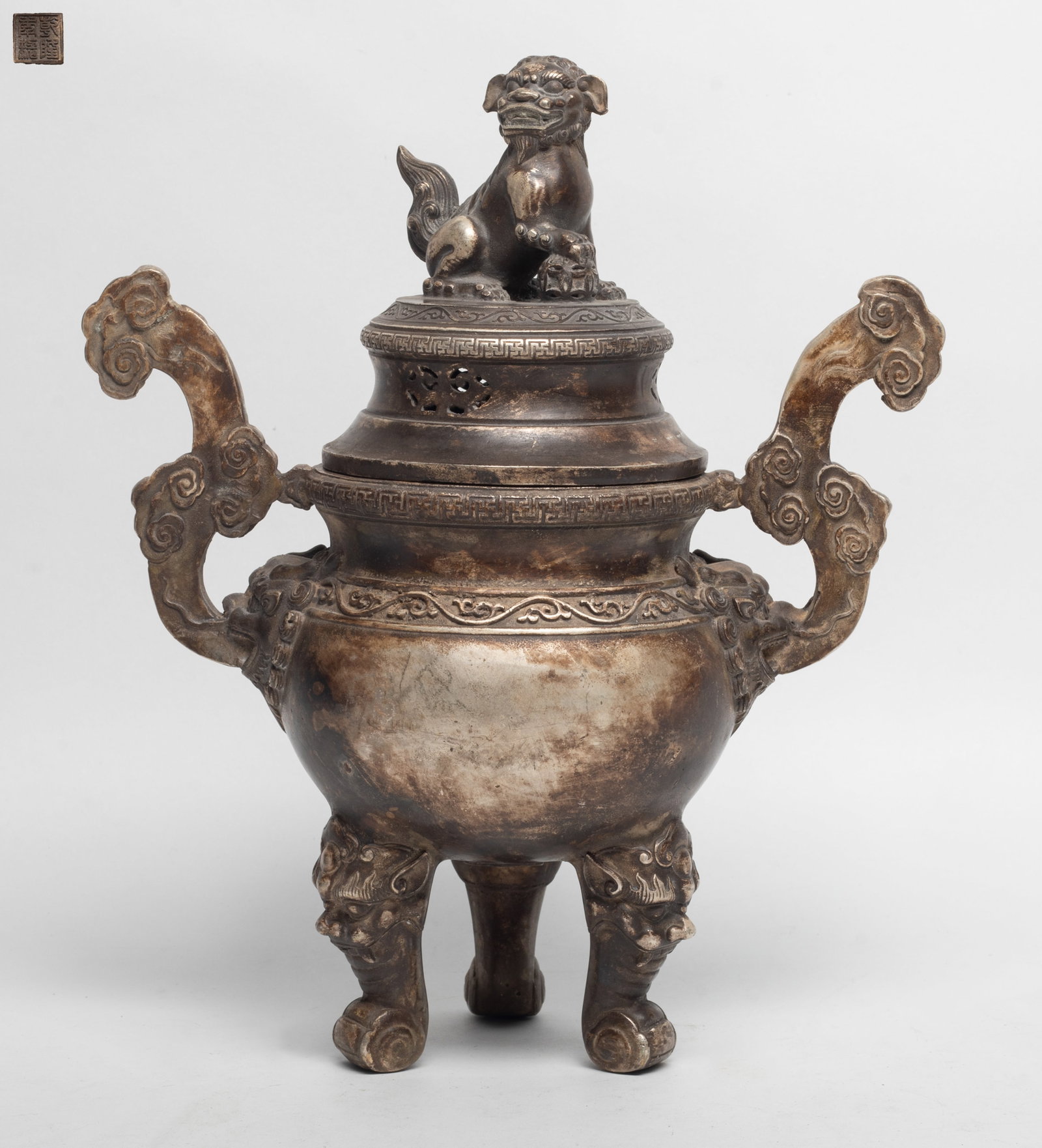 Estate Chinese Bronze Covered Censer (1 of 12)