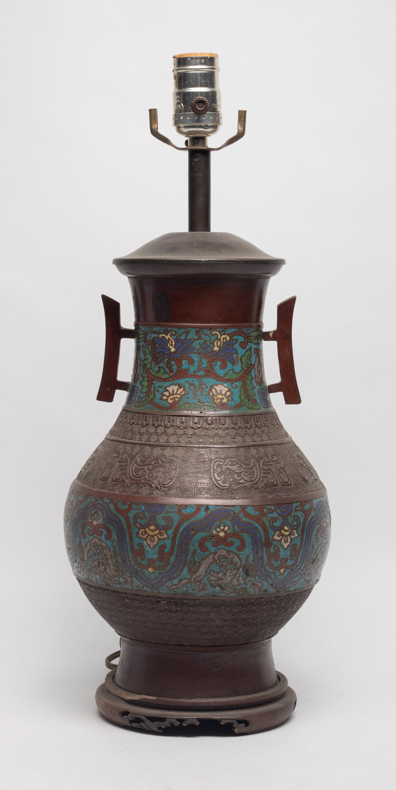 Antique Asian Cloisonne Vase Lamp (1 of 14)