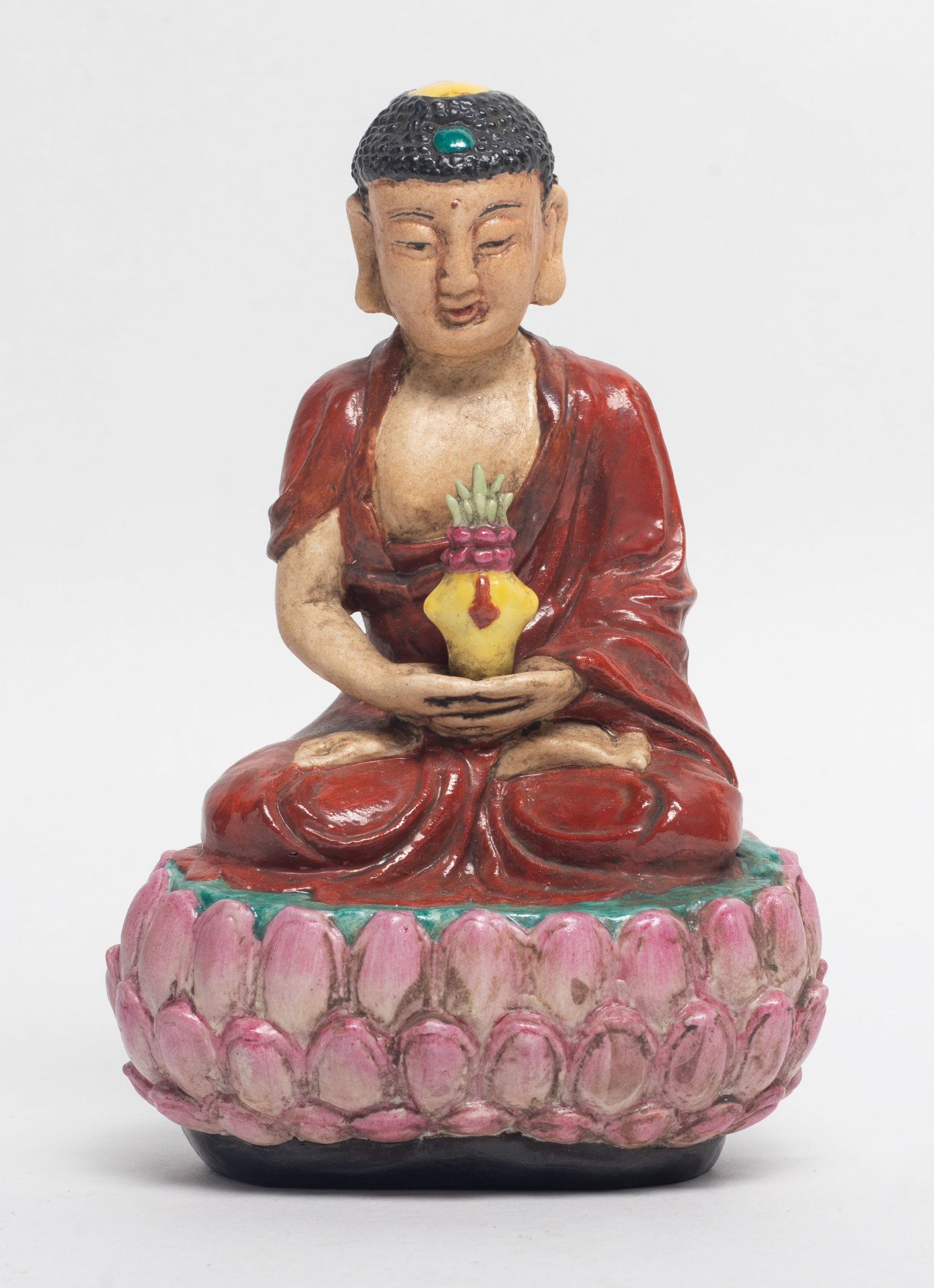 Chinese Famille Rose Porcelain Sculpture of Buddha (1 of 10)