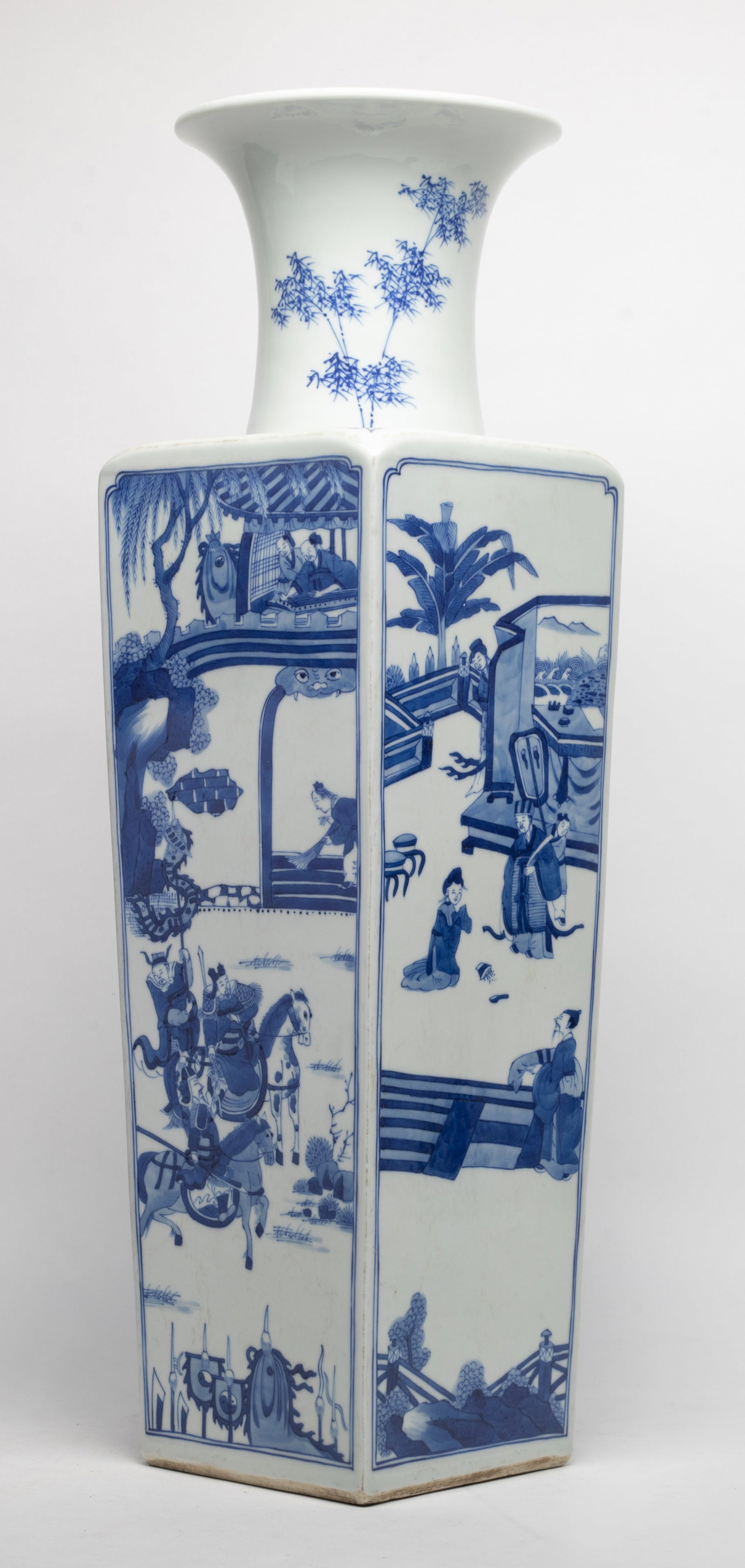 Tall Chinese Blue & White Porcelain Vase (1 of 11)