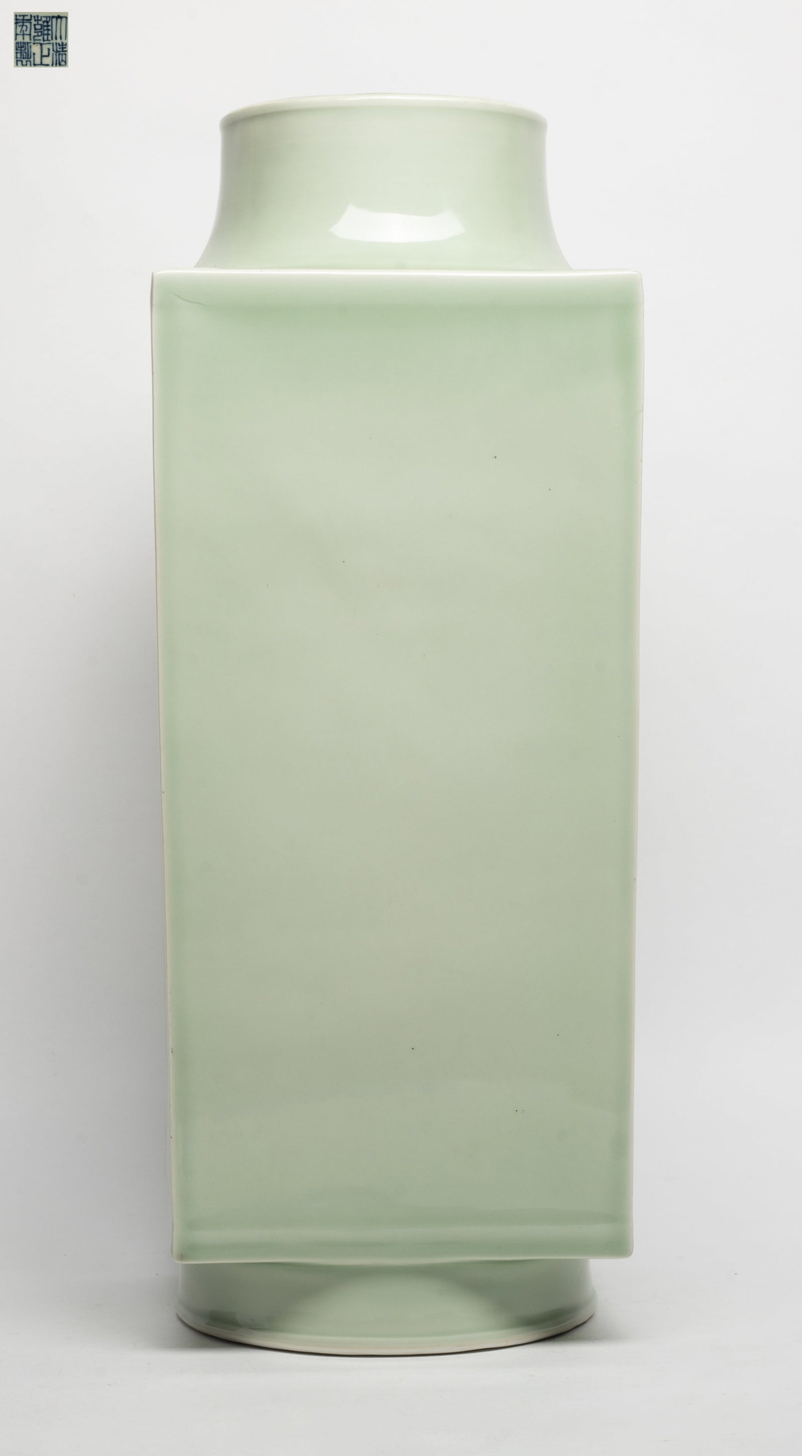 Tall Chinese Bean Green Glazed Porcelain Vase (1 of 10)