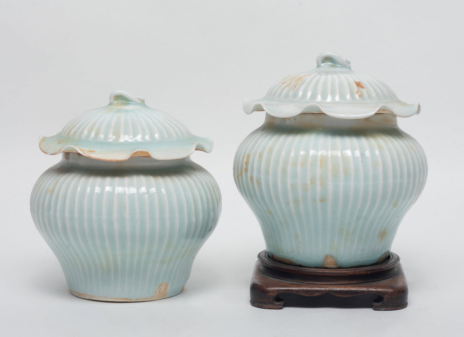 Two Chinese Lotus Form Porcelain Tea Jars (1 of 11)
