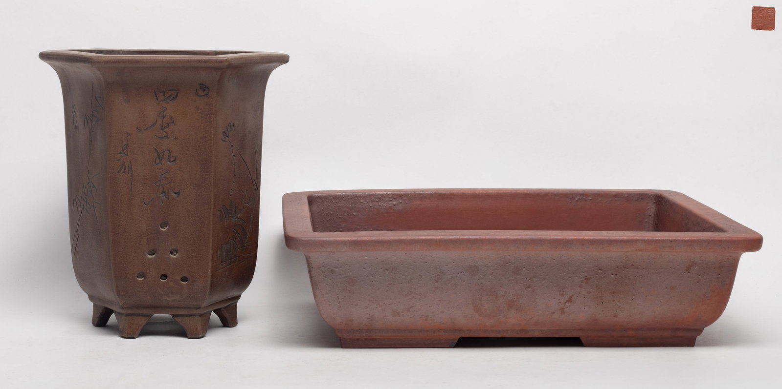 Estate Chinese Zisha/ Clay Flower Pots (1 of 11)