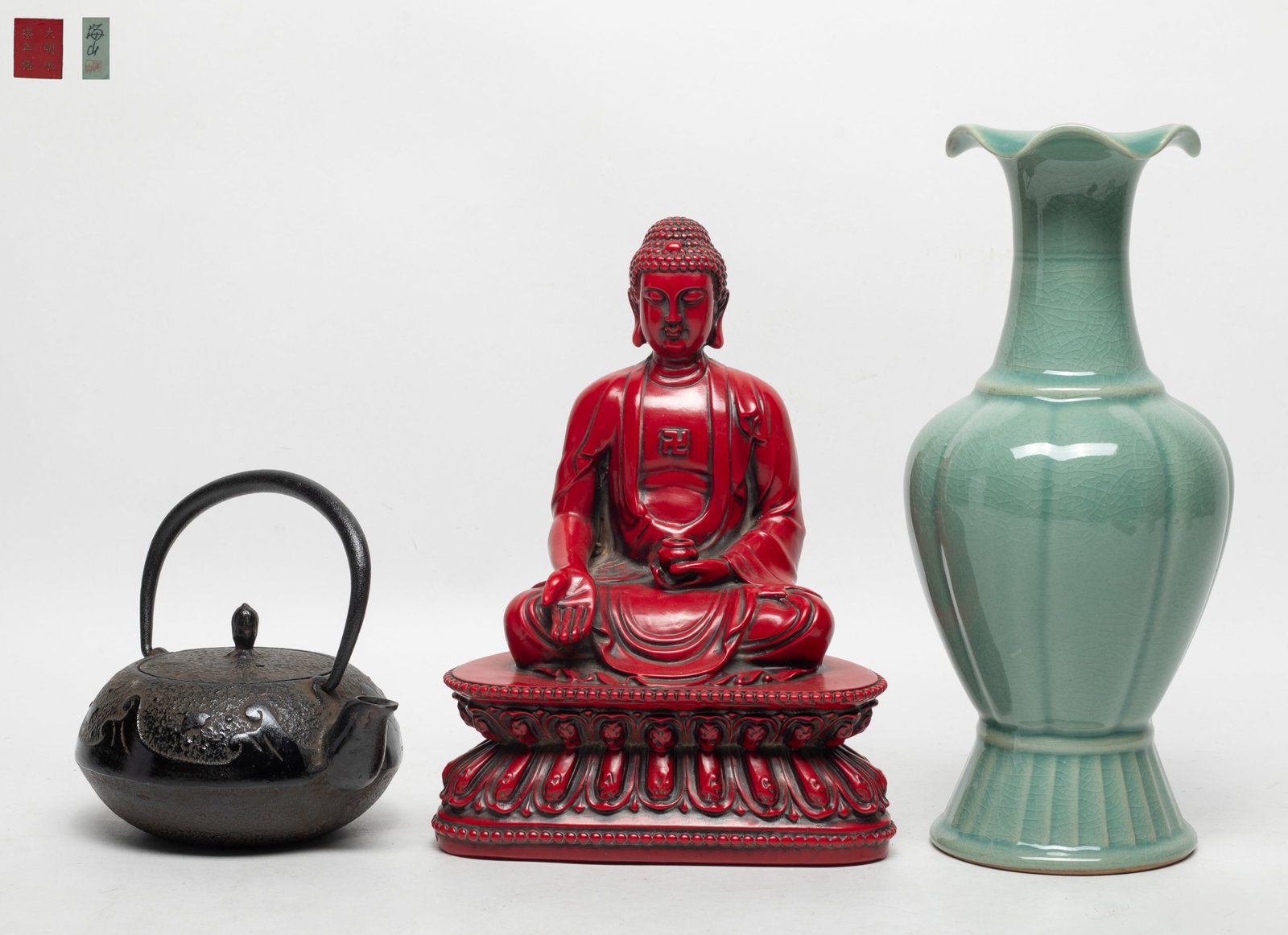 Korean Porcelain, Buddha Sculpture, Cast Iron Pot (1 of 14)