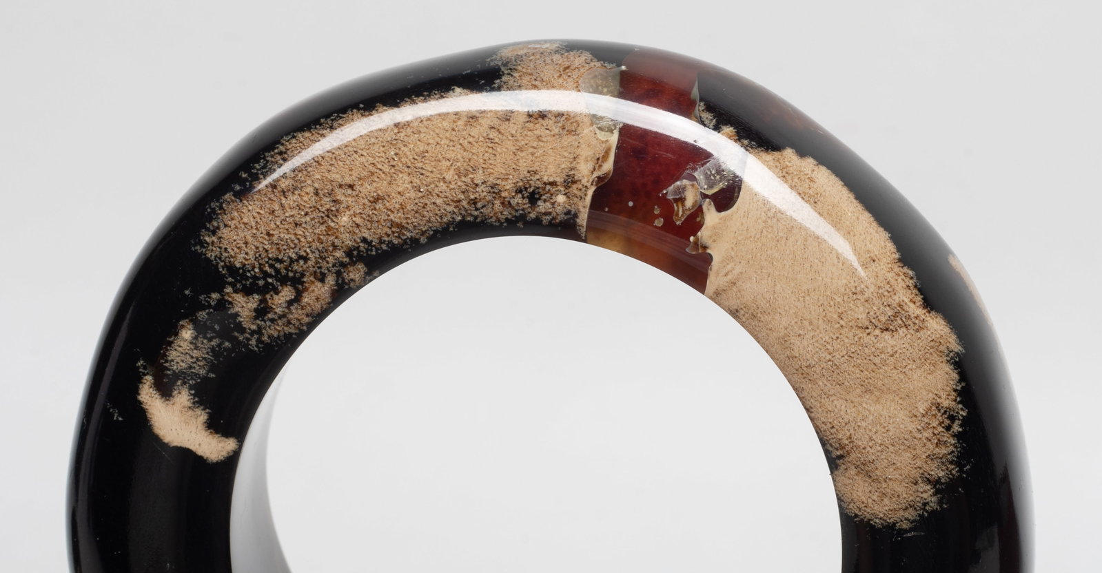 Two Asian Chunk Root Amber Bangle - 11