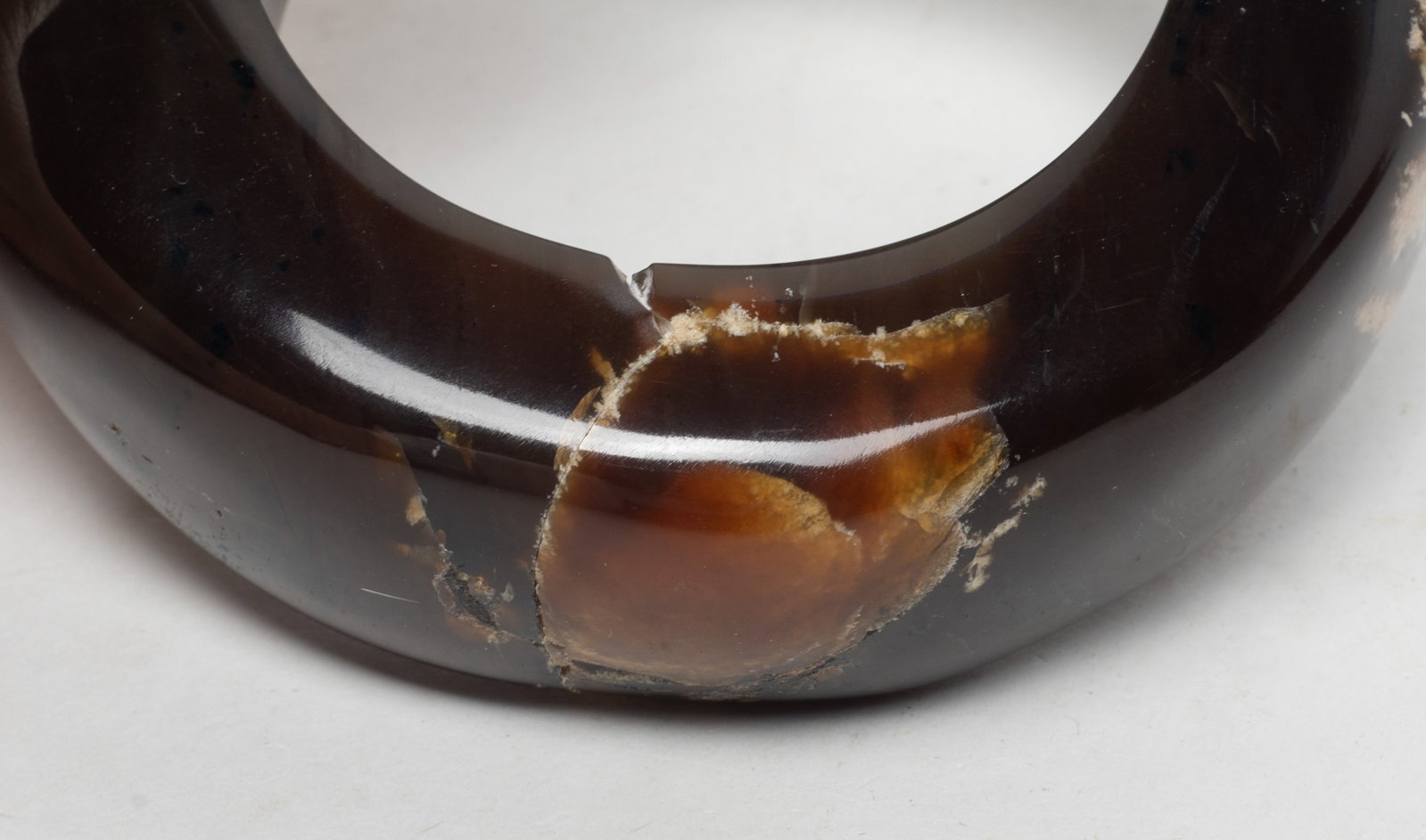 Two Asian Chunk Root Amber Bangle - 3