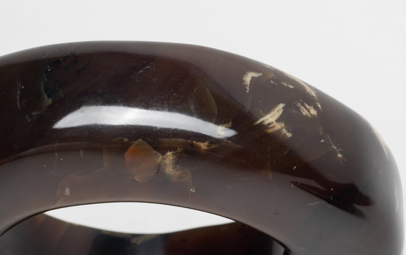Two Asian Chunk Root Amber Bangle - 5