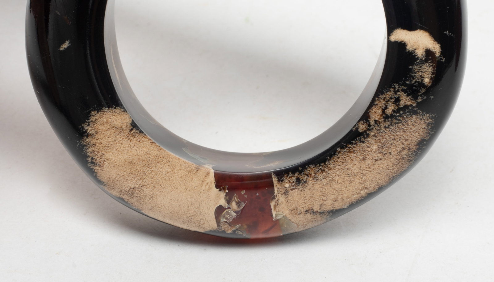 Two Asian Chunk Root Amber Bangle - 6