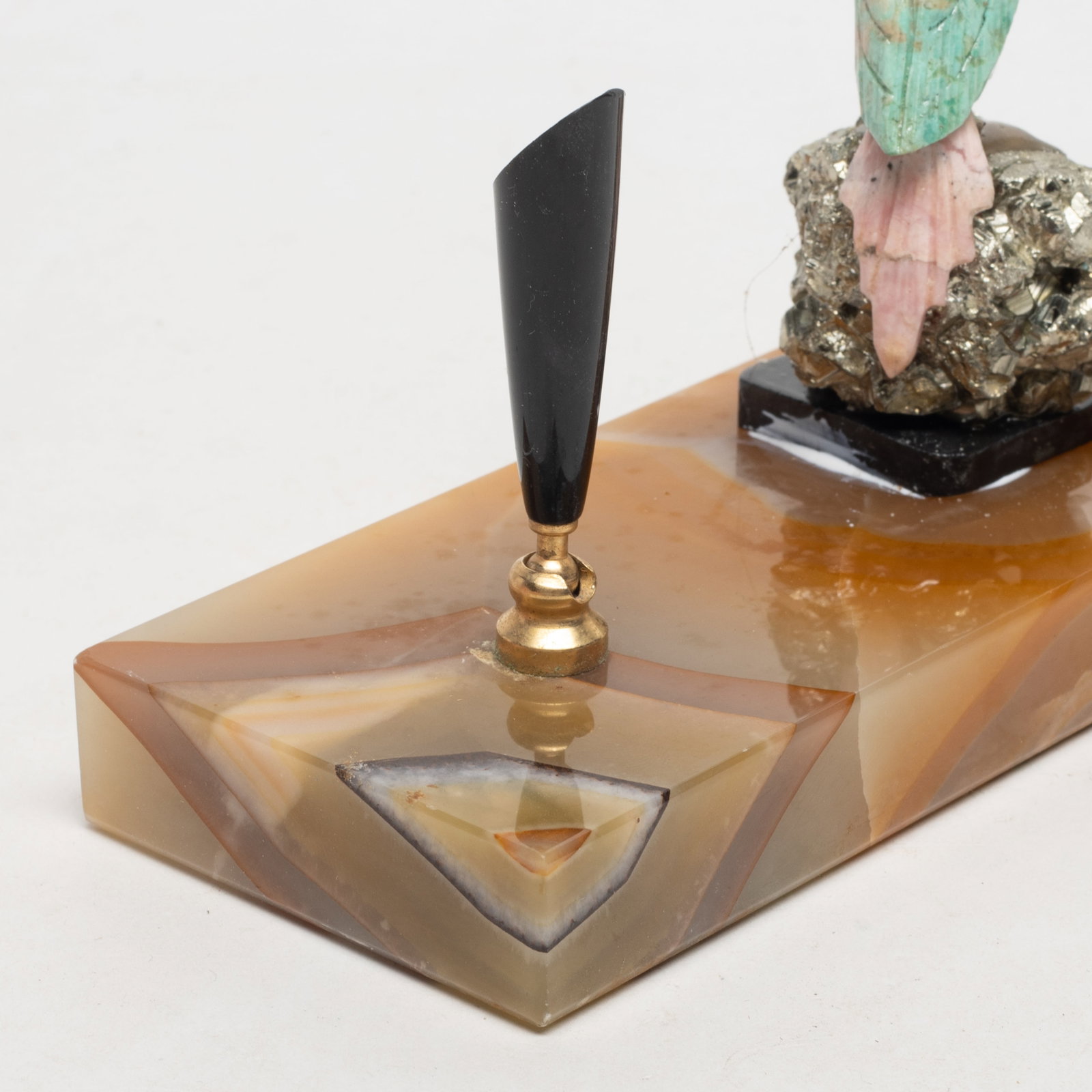 Vintage Gemstone, Marble Base Pen Holder - 9