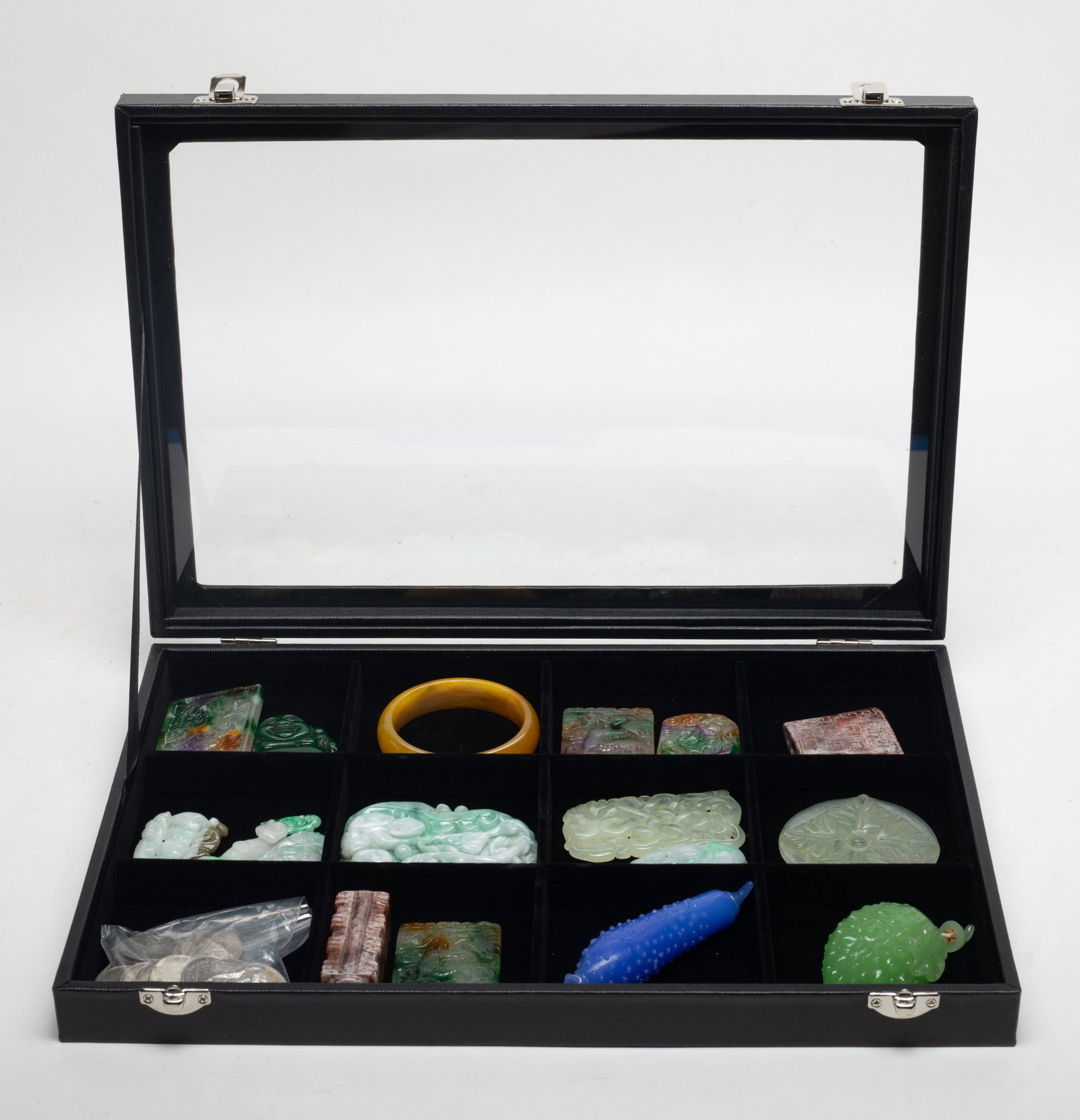 Estate Chinese Colored Stone, Jade, Glass Carvings (1 of 16)