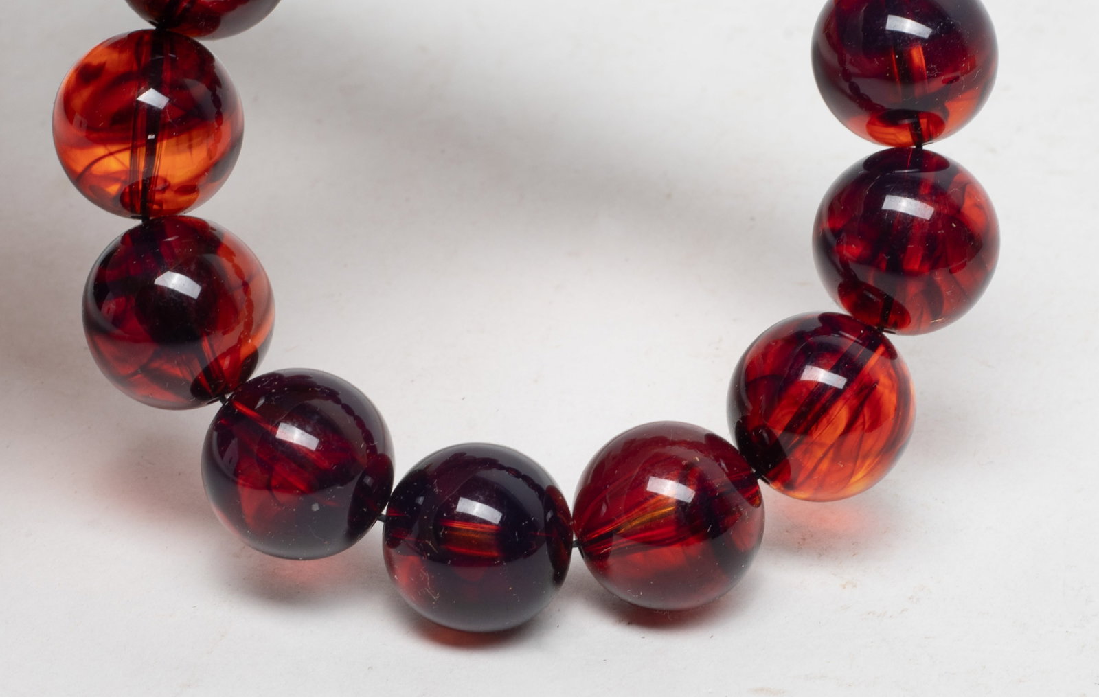 Two Chinese Cherry Amber Prayer Beads - 3
