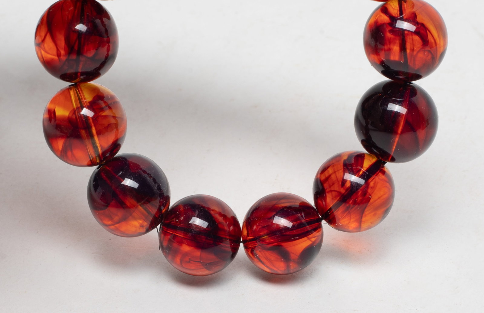 Two Chinese Cherry Amber Prayer Beads - 7