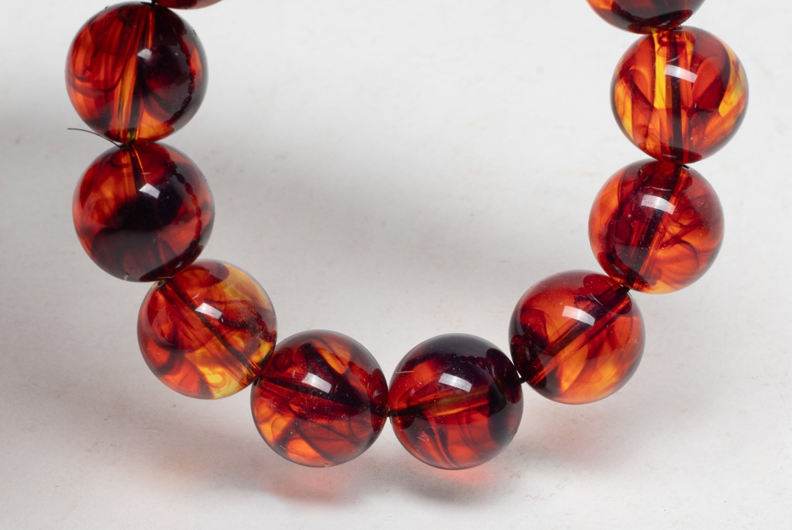 Two Chinese Cherry Amber Prayer Beads - 8