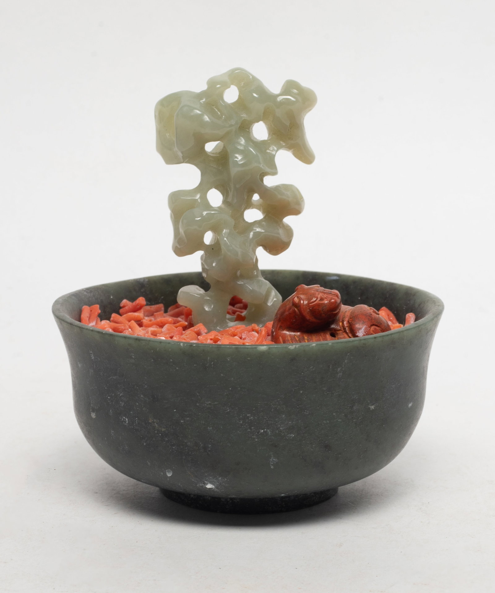 Chinese Jade, Gemstone Bonsai Sculpture (1 of 8)