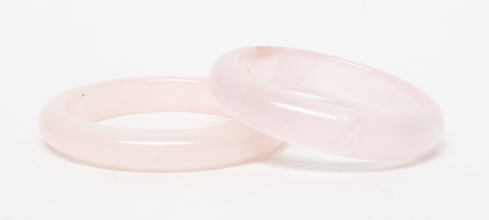 Two Chinese Rose Quartz Crystal Bangles (1 of 9)