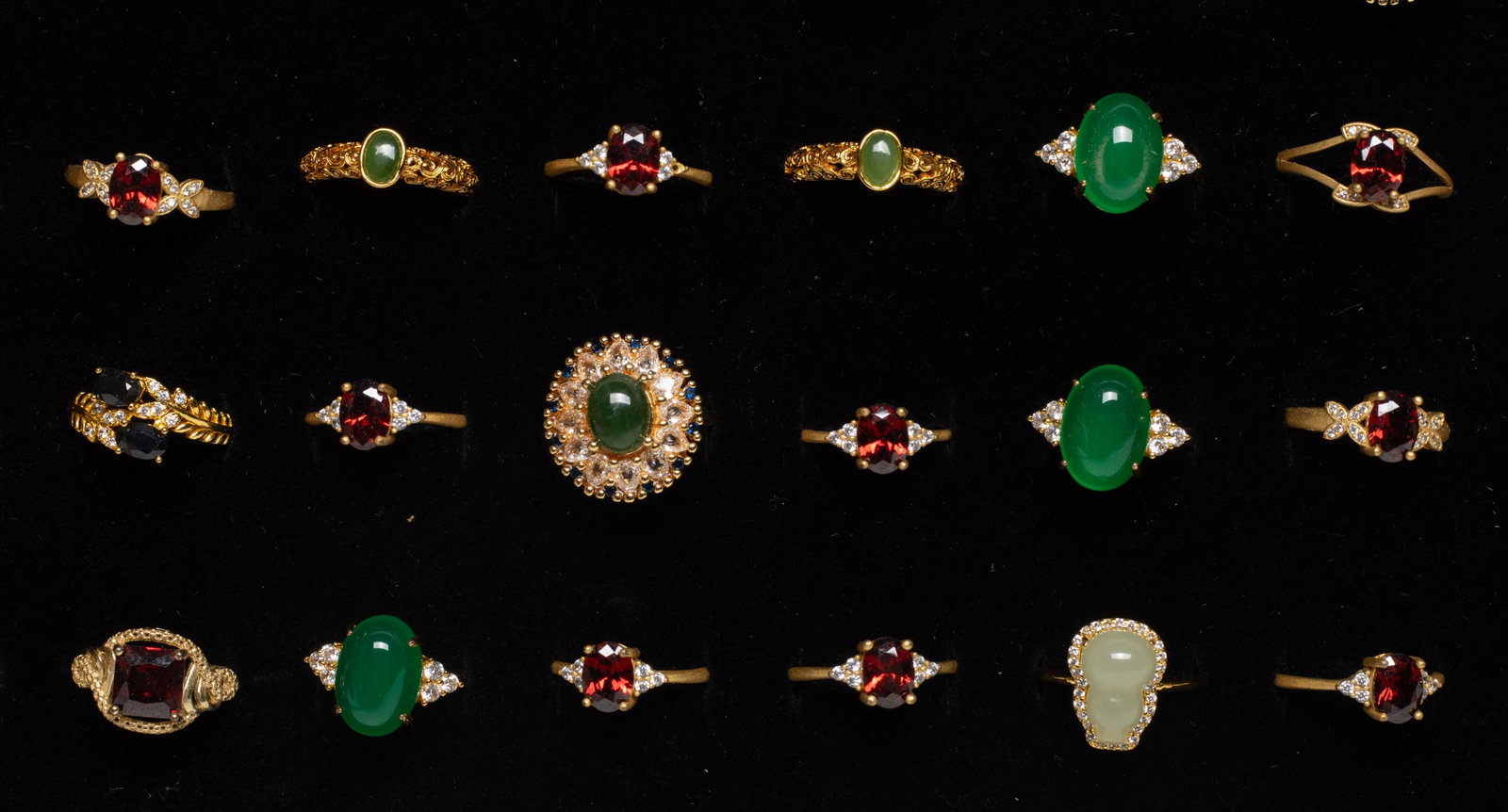 Set Chinese Export Rings Collection - 6