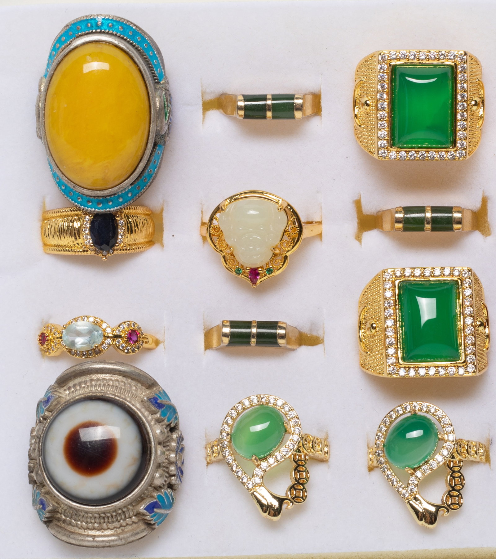 Set Chinese Export Rings Collection - 6