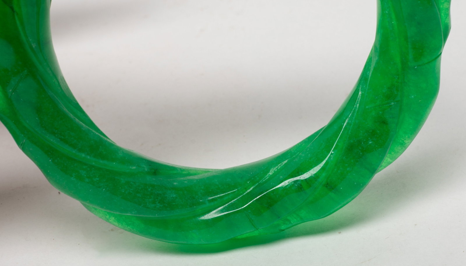 Two Chinese Colored Stone/Glass Bangles - 10