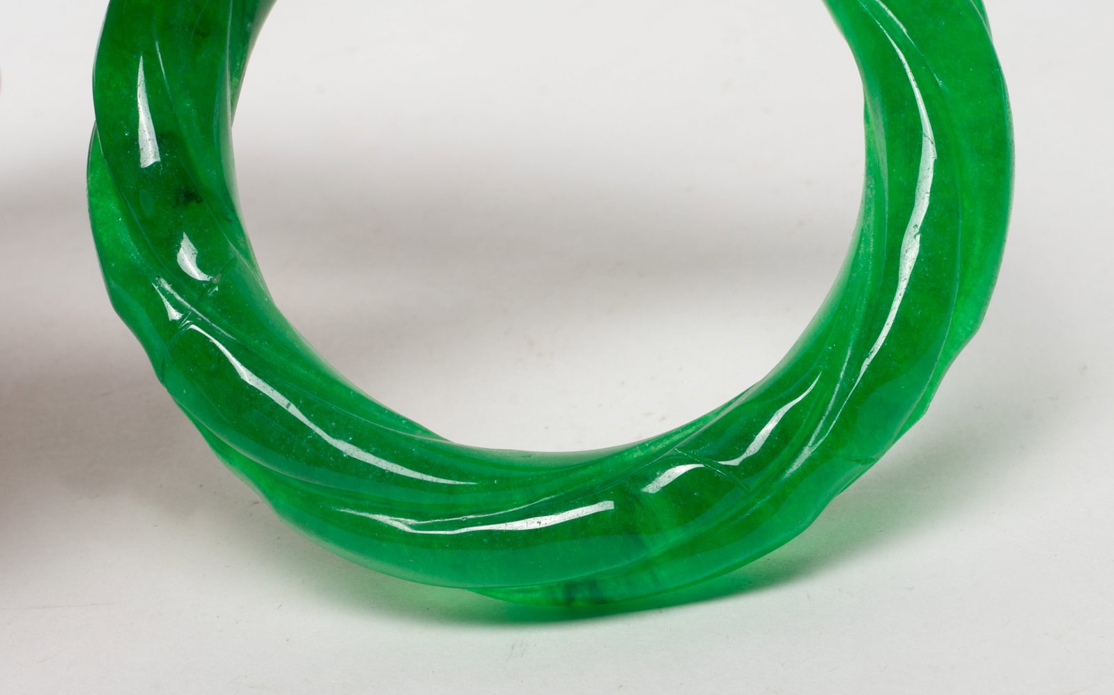Two Chinese Colored Stone/Glass Bangles - 7