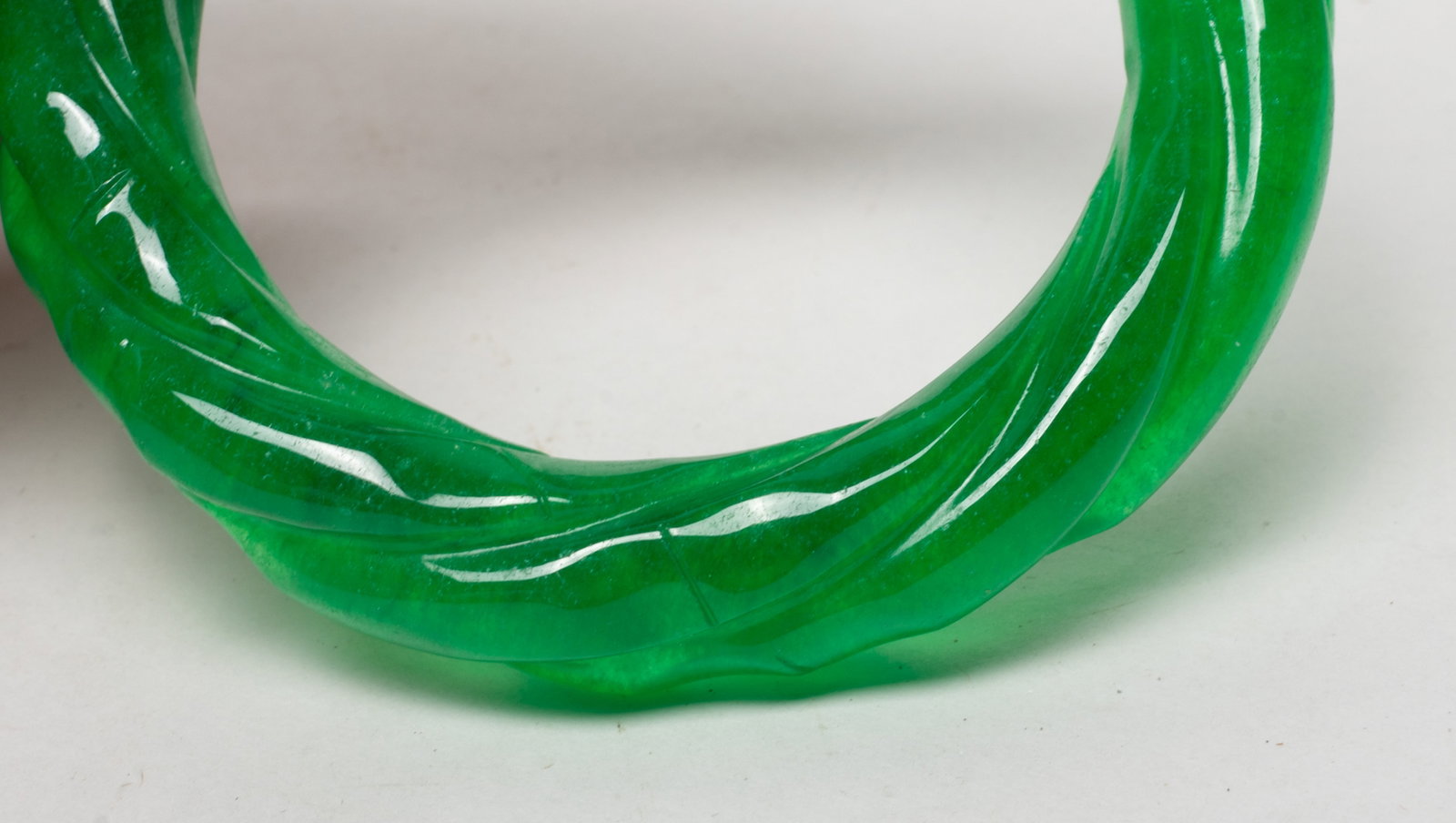 Two Chinese Colored Stone/Glass Bangles - 8