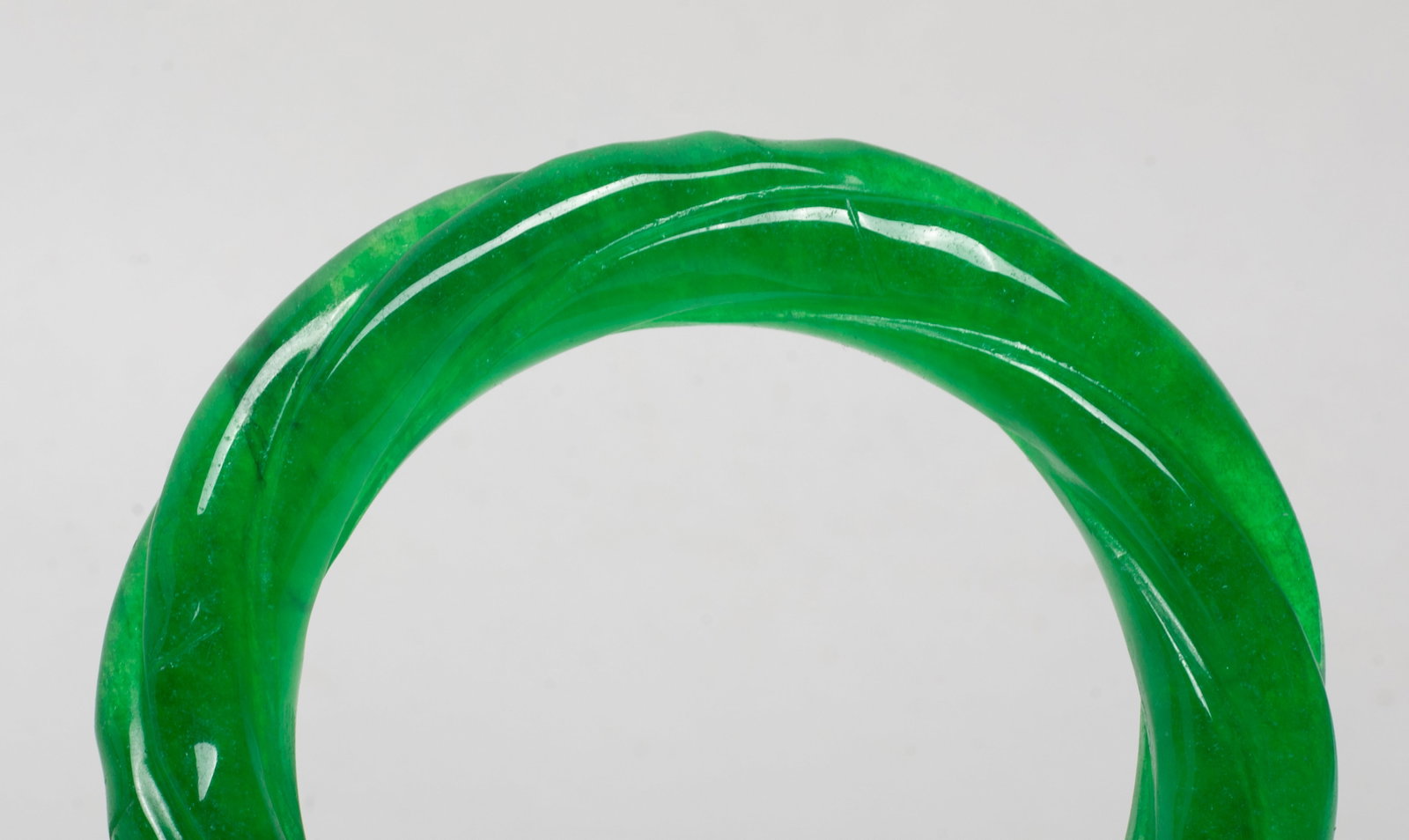 Two Chinese Colored Stone/Glass Bangles - 9