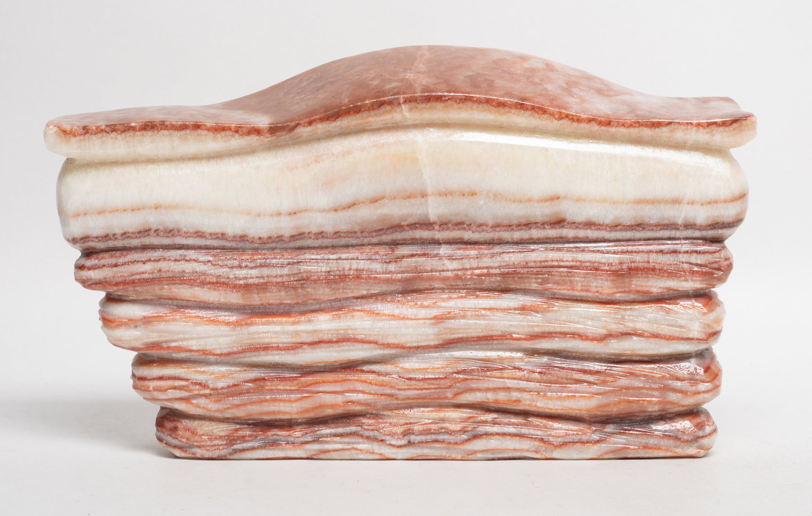 Unusual Chinese Export Scholar Stone Sculpture: Chinese pork stone meat specimen scholar stone sculpture. Approx. 10.1*5.8*1.7 inch.
