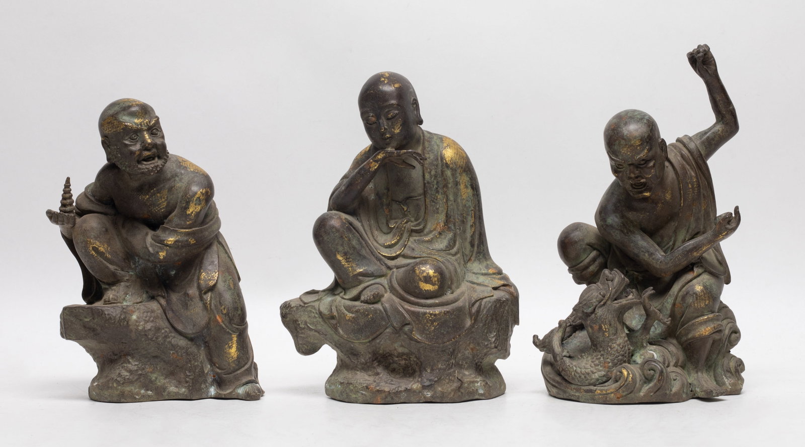Set Chinese Bronze Sculpture of Luohan (1 of 17)
