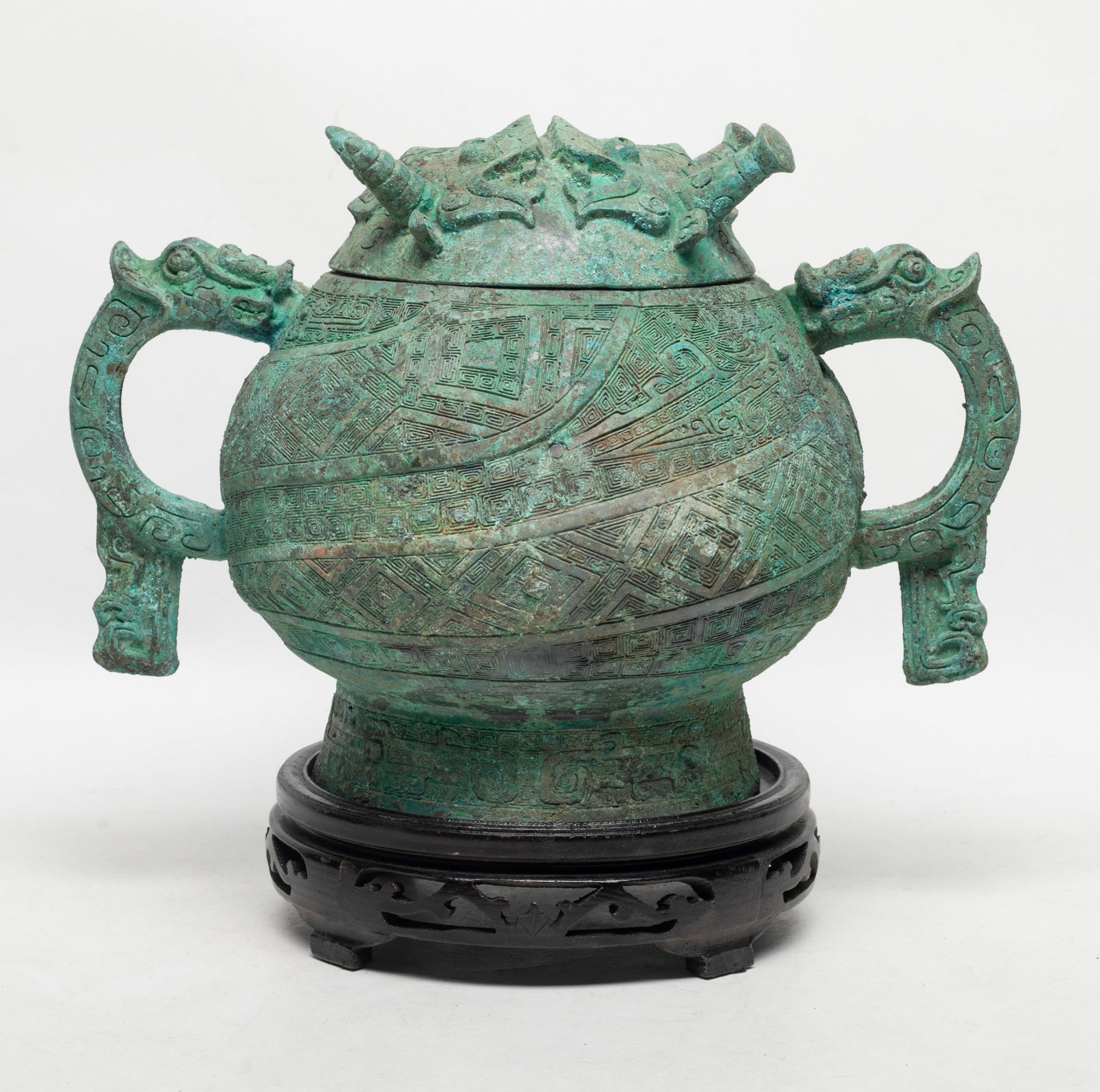 Large Chinese Bronze Covered Pot (1 of 10)