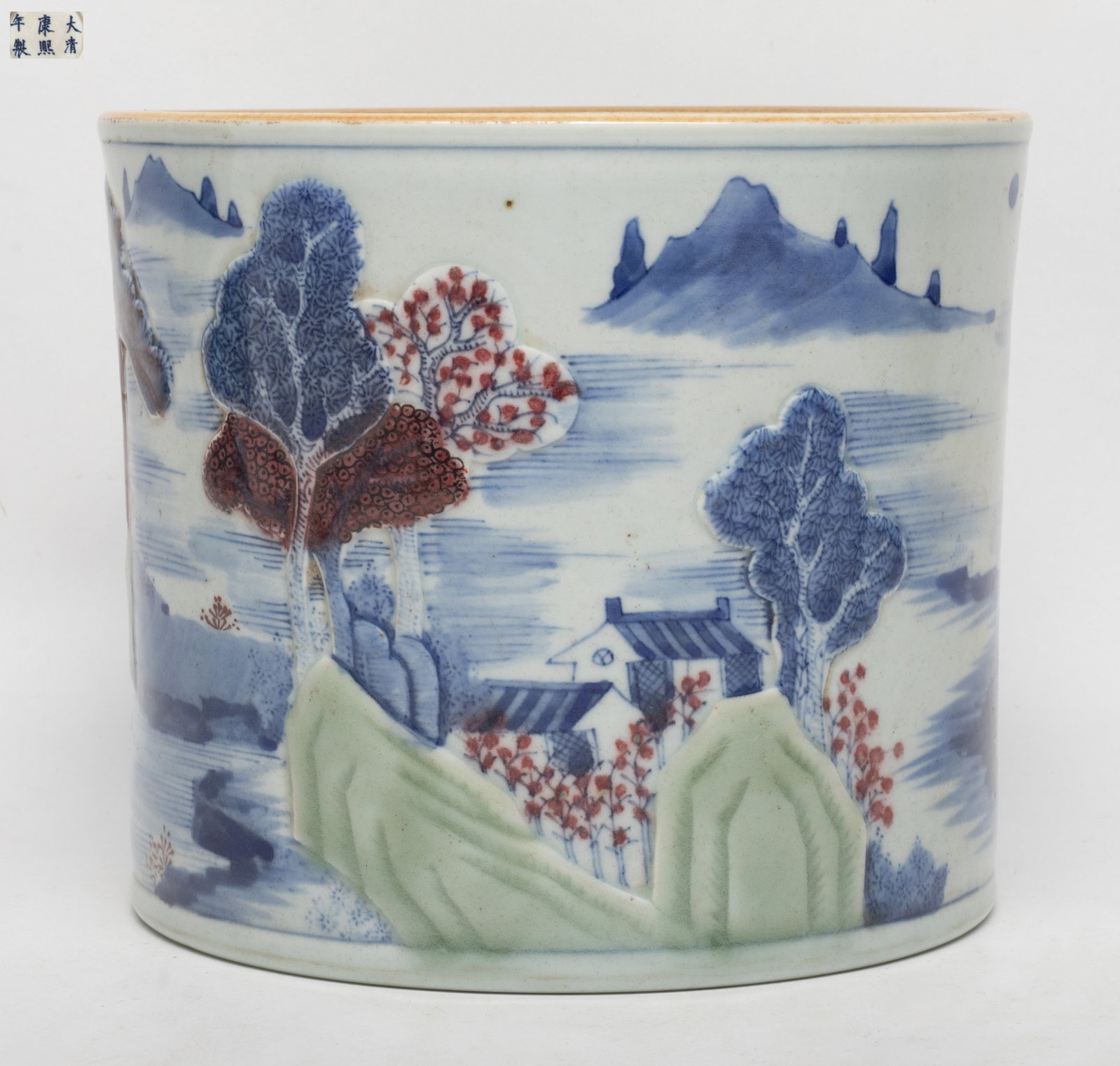 Large Chinese Export Porcelain Brush Pot (1 of 13)