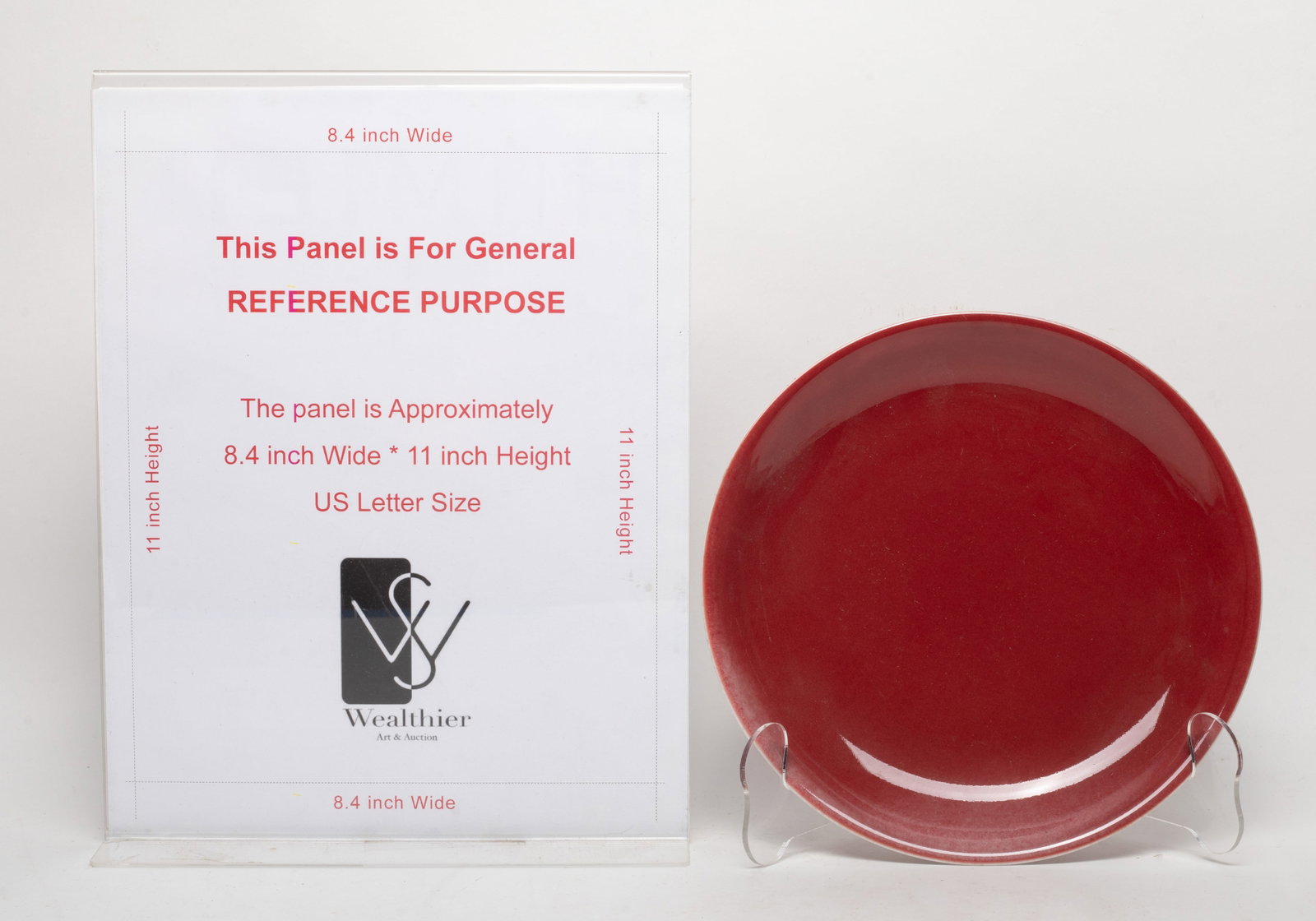 Chinese Red Glazed Porcelain Plate - 2