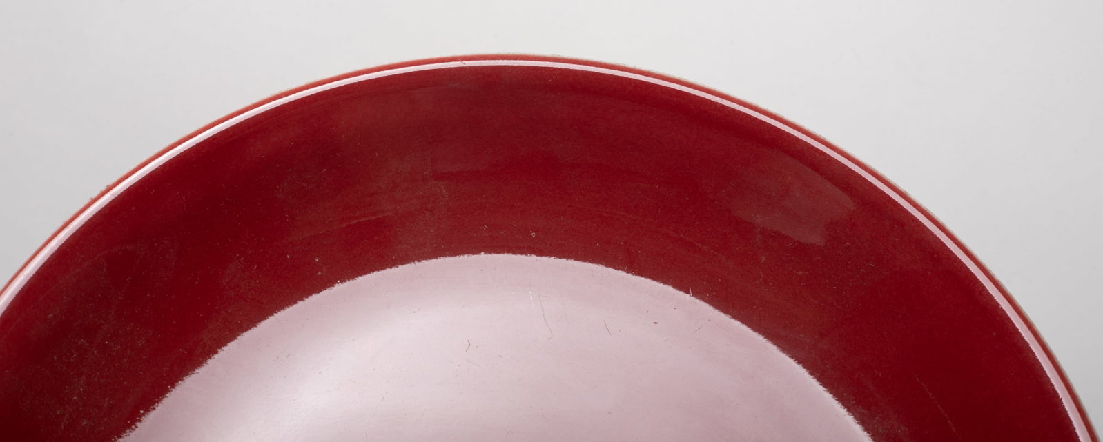 Chinese Red Glazed Porcelain Plate - 3