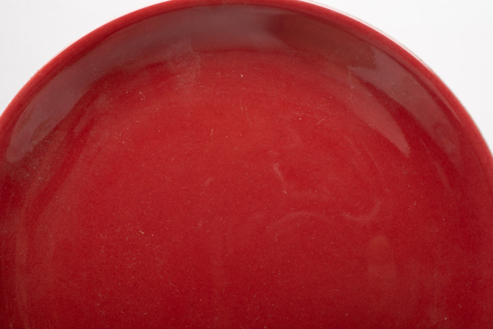 Chinese Red Glazed Porcelain Plate - 4