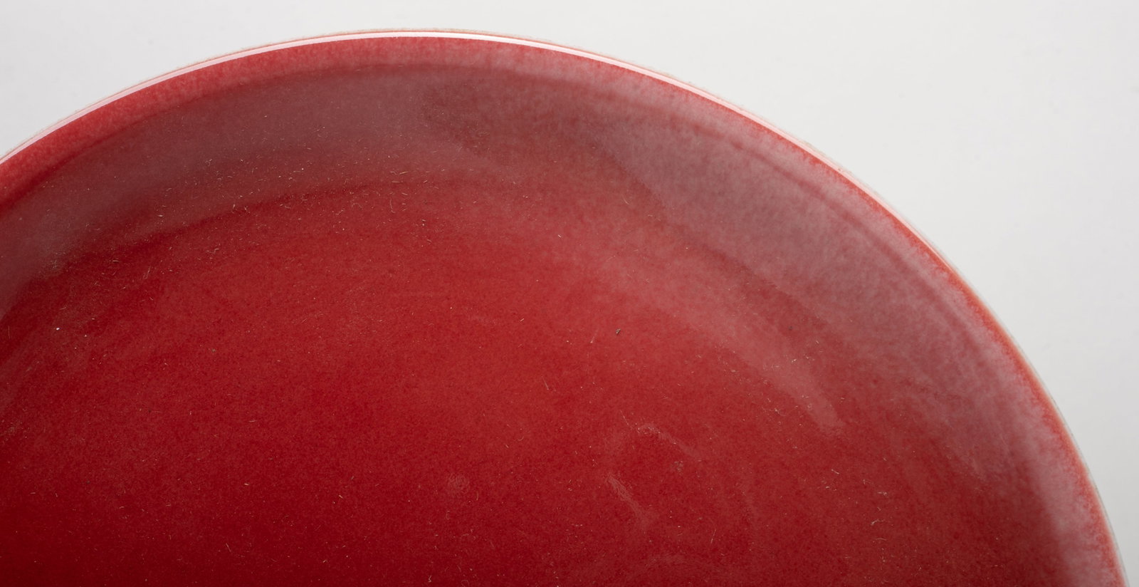 Chinese Red Glazed Porcelain Plate - 5