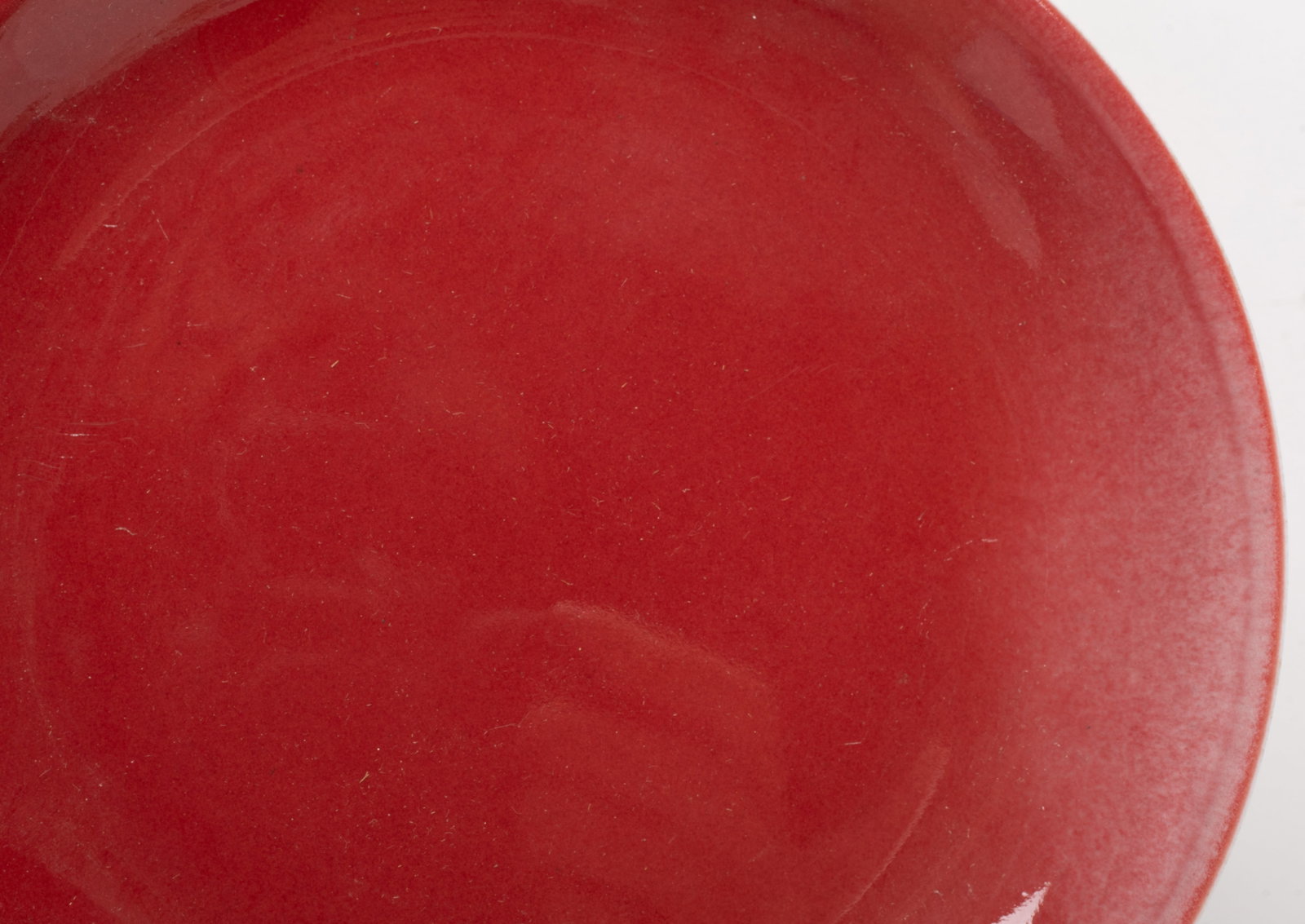 Chinese Red Glazed Porcelain Plate - 6